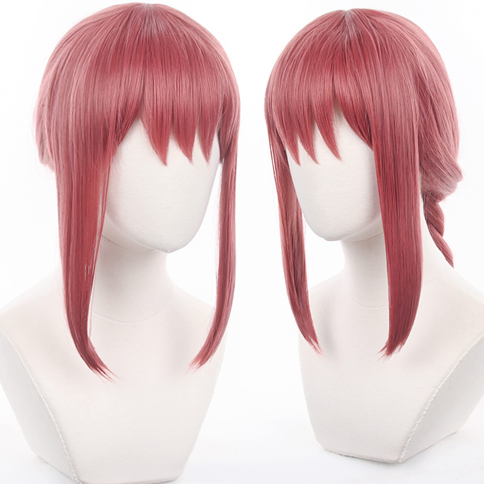Anime Long Orange Pink Cosplay Makima Wig for Chainsaw Man Halloween Costume Party | High-Quality Synthetic Hair Wig for Adults | Perfect for Cosplay, Halloween, Anime Conventions & Themed Parties