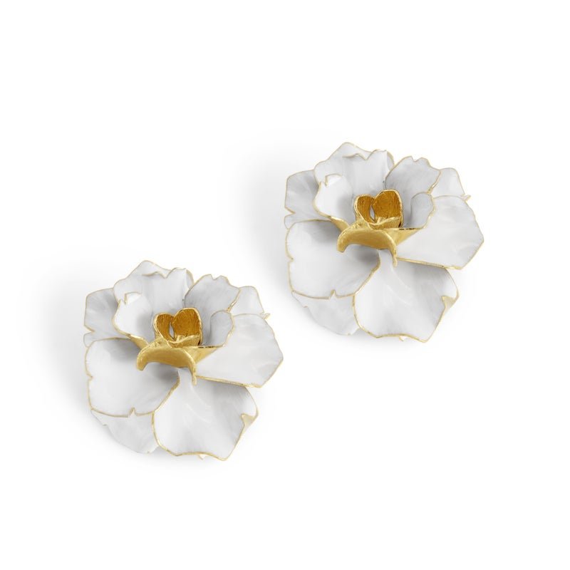 Elegant Gardenia Candle Holders Set of 2 - Perfect for Wedding Decor, Romantic Dinners & Home Aromatherapy