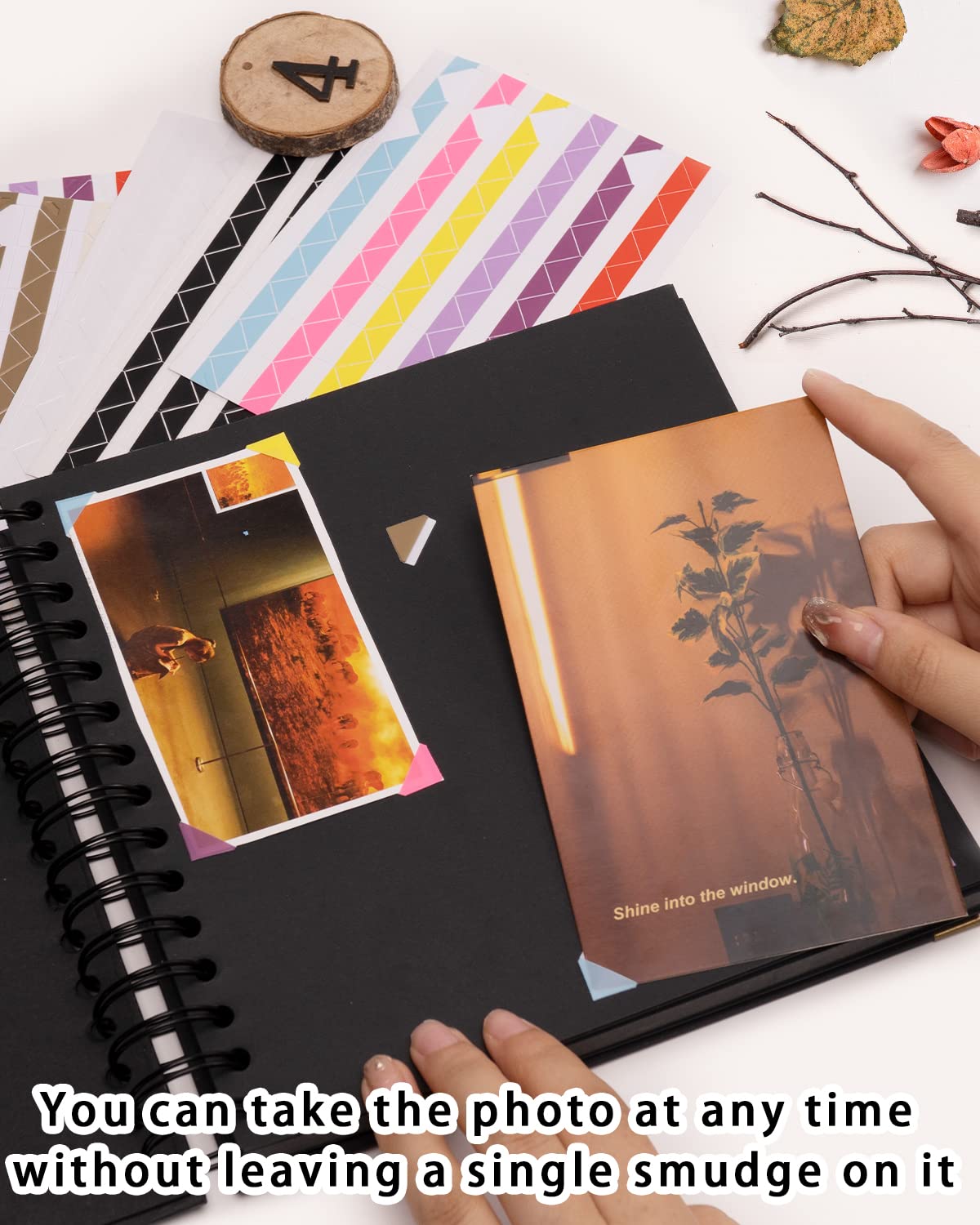 DIY Scrapbook Photo Album 100 Pages (8x8 Inch) - Small Blank Memory Book with Black Hardcover & Pages - Personalized Handmade Craft Journal for Wedding, Baby, Travel & Family Memories