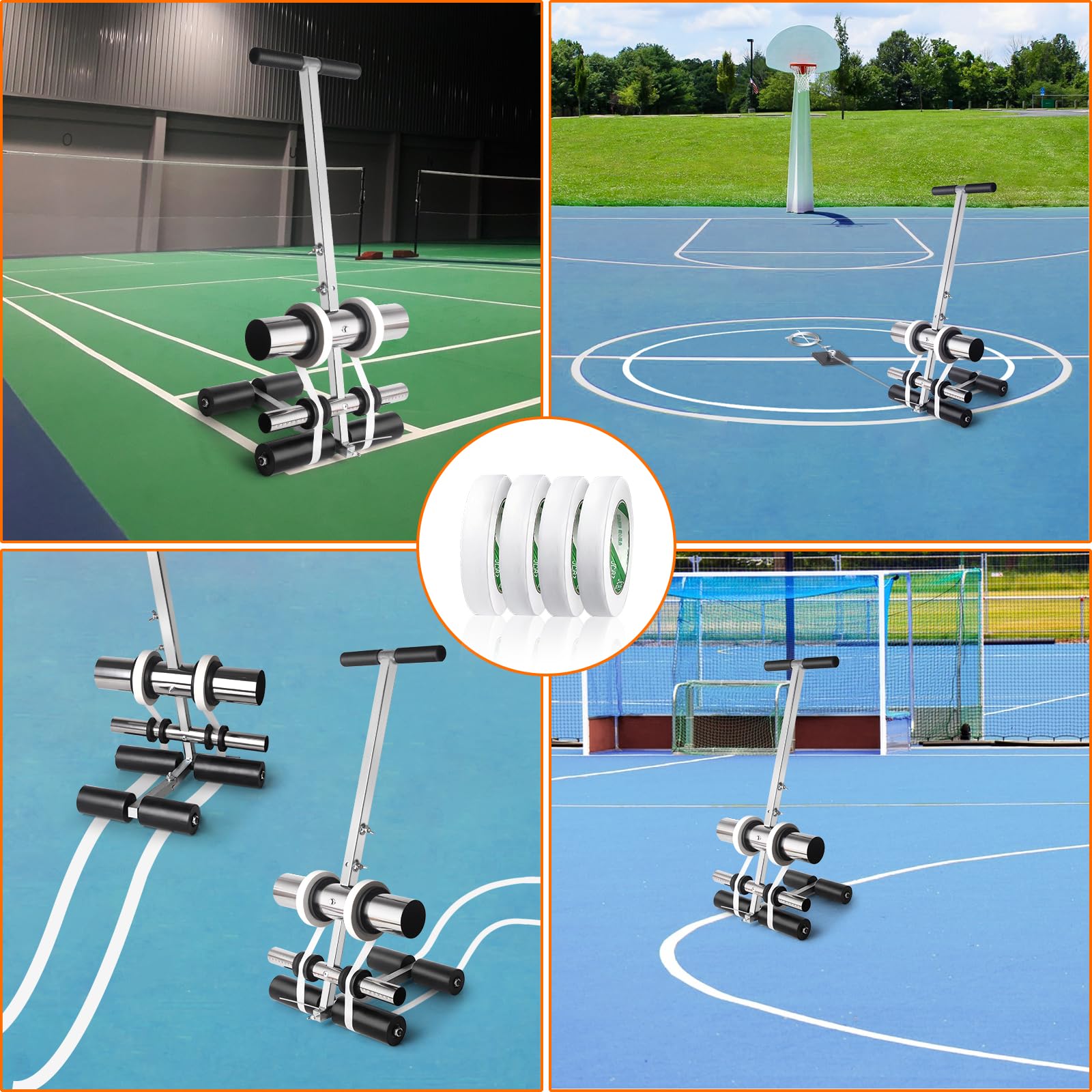 SWANSOFT Professional Line Striping Machine for Parking Lots, Sports Fields, Driveways - Asphalt & Concrete Paint Tape Applicator - Perfect for Road Marking, Floor Painting, and Safety Warning Lines