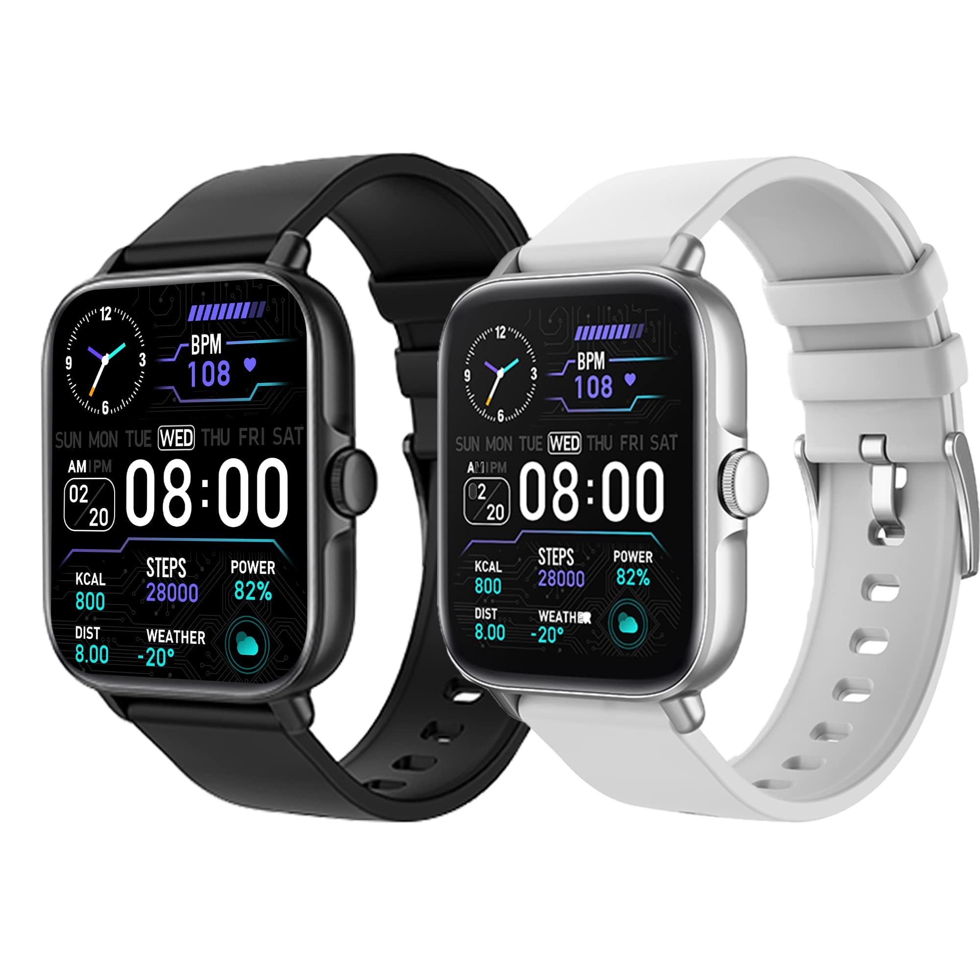 2 Pack Smart Watches with Call Function - 1.7