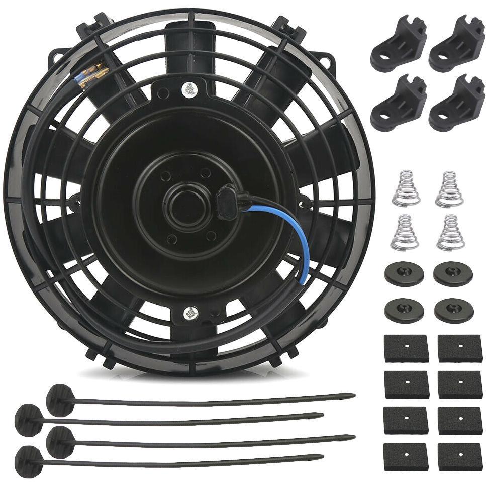 23 Row 6AN Transmission Oil Cooler with Electric Fan & Thermostat Switch - High Performance Cooling for Racing, Towing & Off-Road Vehicles