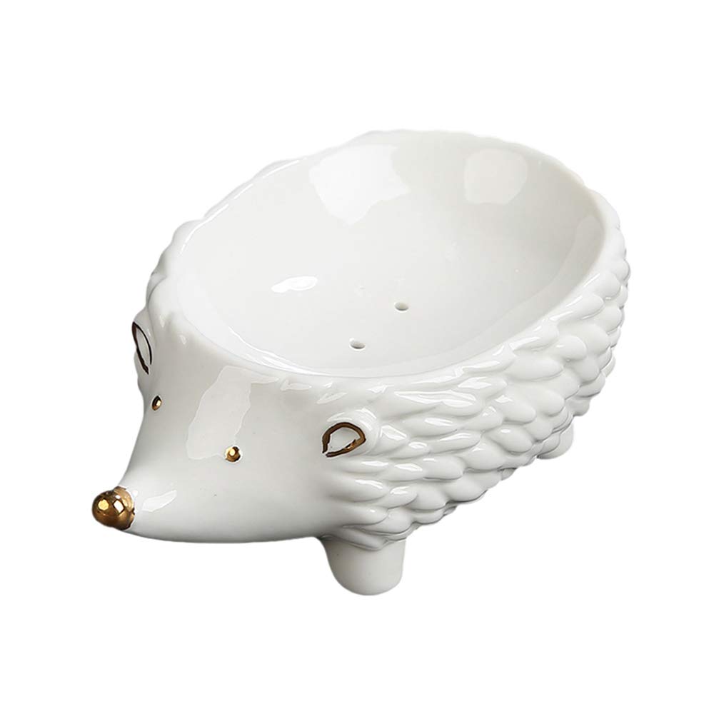 Hedgehog-Shaped Ceramic Soap Dish - Cute Animal Soap Holder for Bathroom, Kitchen Sink - Perfect Gift for Hedgehog Lovers & Home Decor