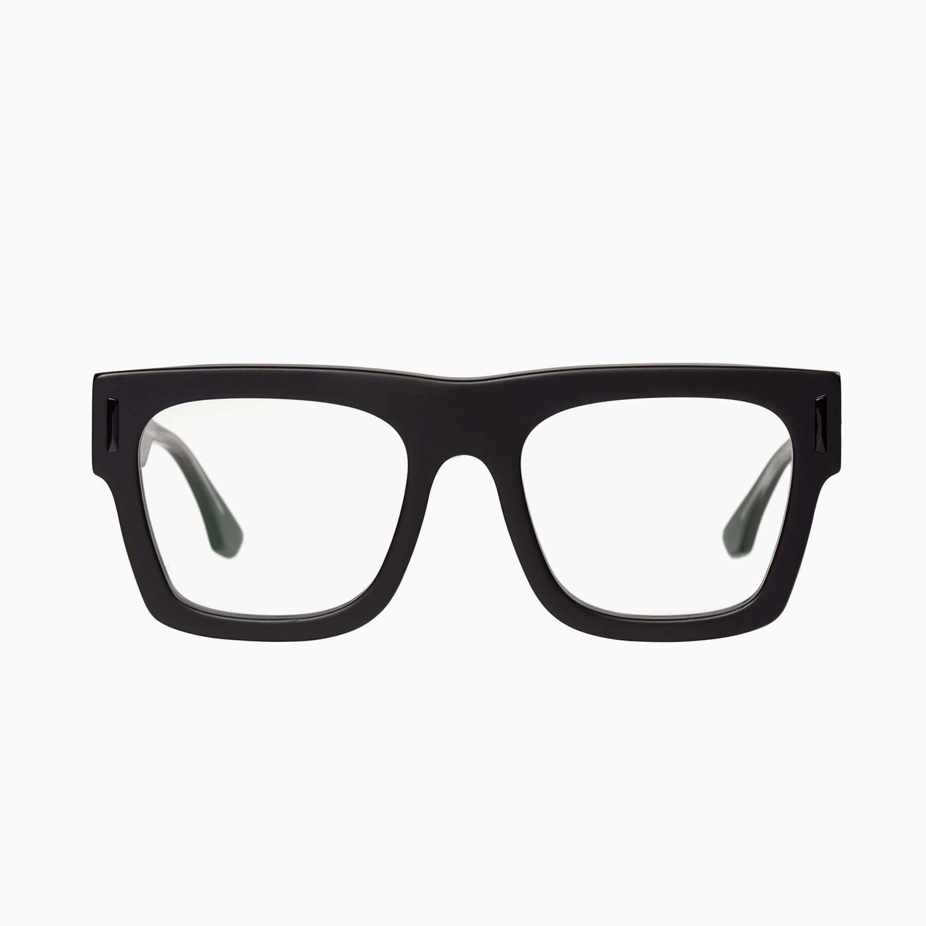 Matte Black w. Gloss Black Metal Trim / Clear Blue Blocker Lens