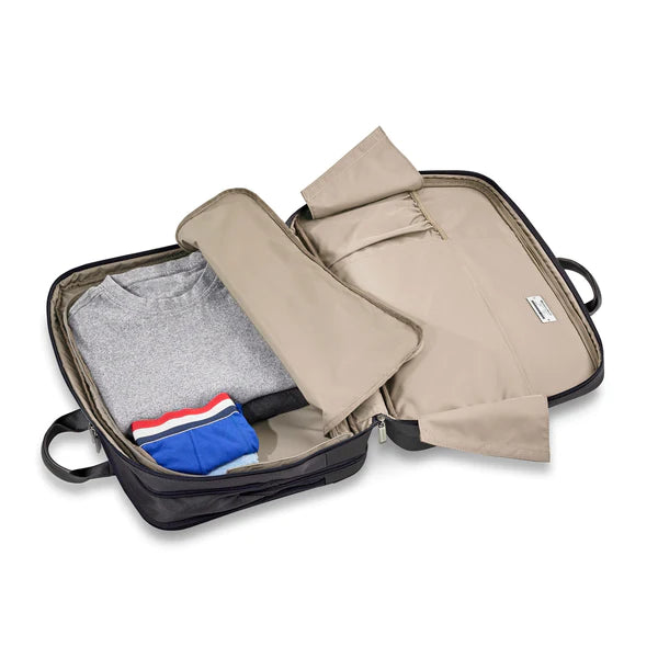 @Work Large Expandable Briefcase for Men & Women - Spacious Business Laptop Bag with Multiple Pockets - Perfect for Office, Travel & Commuting - Black