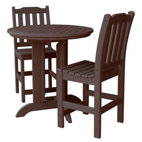 Lehigh 3-Piece Round Counter Height Outdoor Patio Dining Set with Weather-Resistant Chairs - Perfect for Backyard, Garden, and Poolside Entertaining