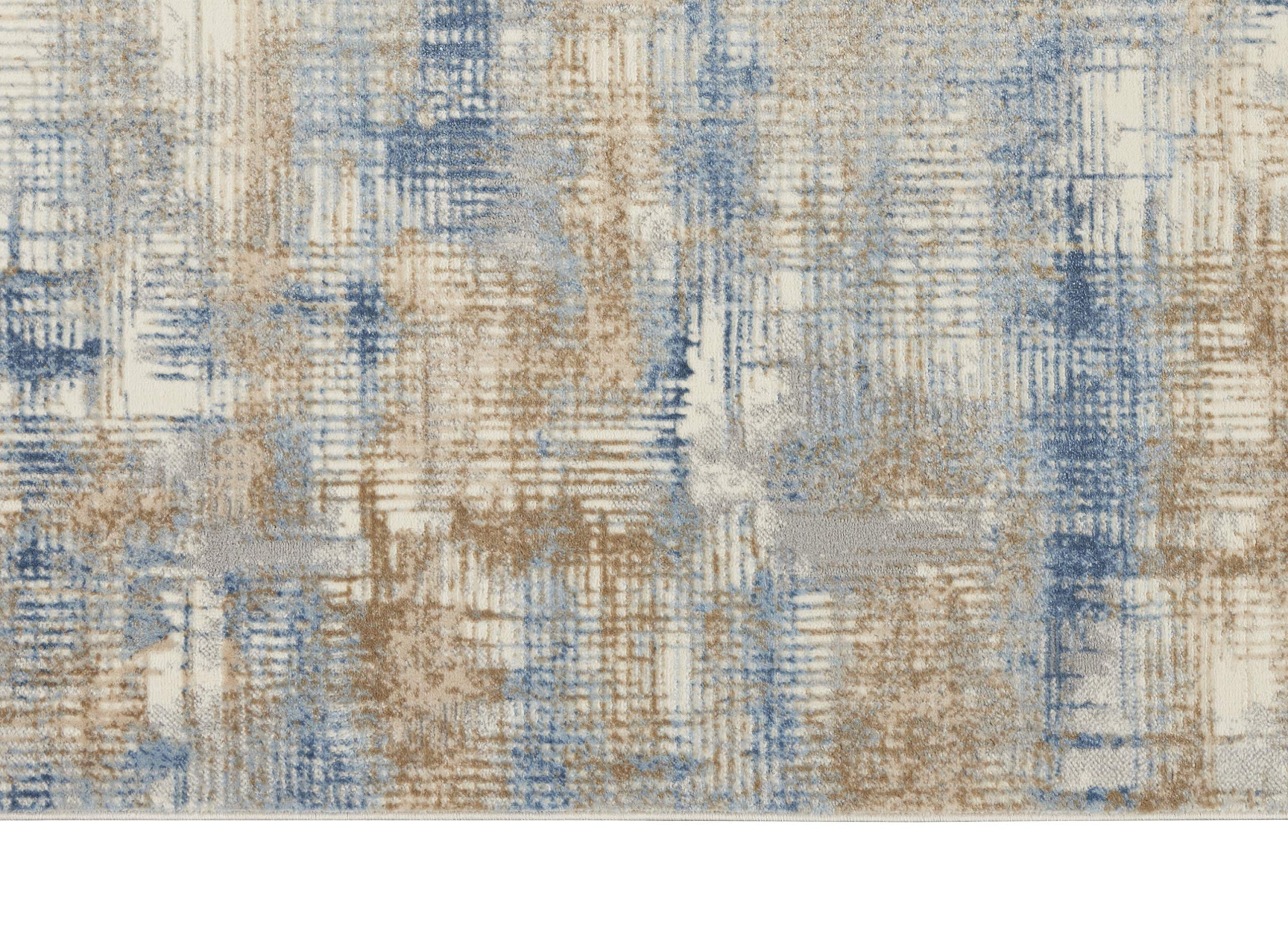 Calvin Klein Rush Blue/Beige 8' x 10' Modern Abstract Area Rug | Non-Shedding & Easy Cleaning | Perfect for Bedroom, Living Room, Dining Room & Kitchen Decor | Soft & Durable Floor Covering for Home & Office