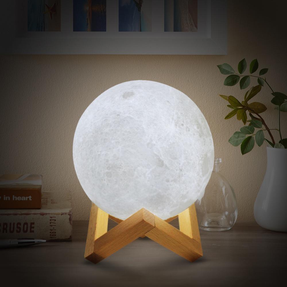 3D Printed Moon Lamp - Christmas Decoration, Night Light for Bedroom, Gift for Kids & Adults, Home Decor for Holidays & Romantic Nights