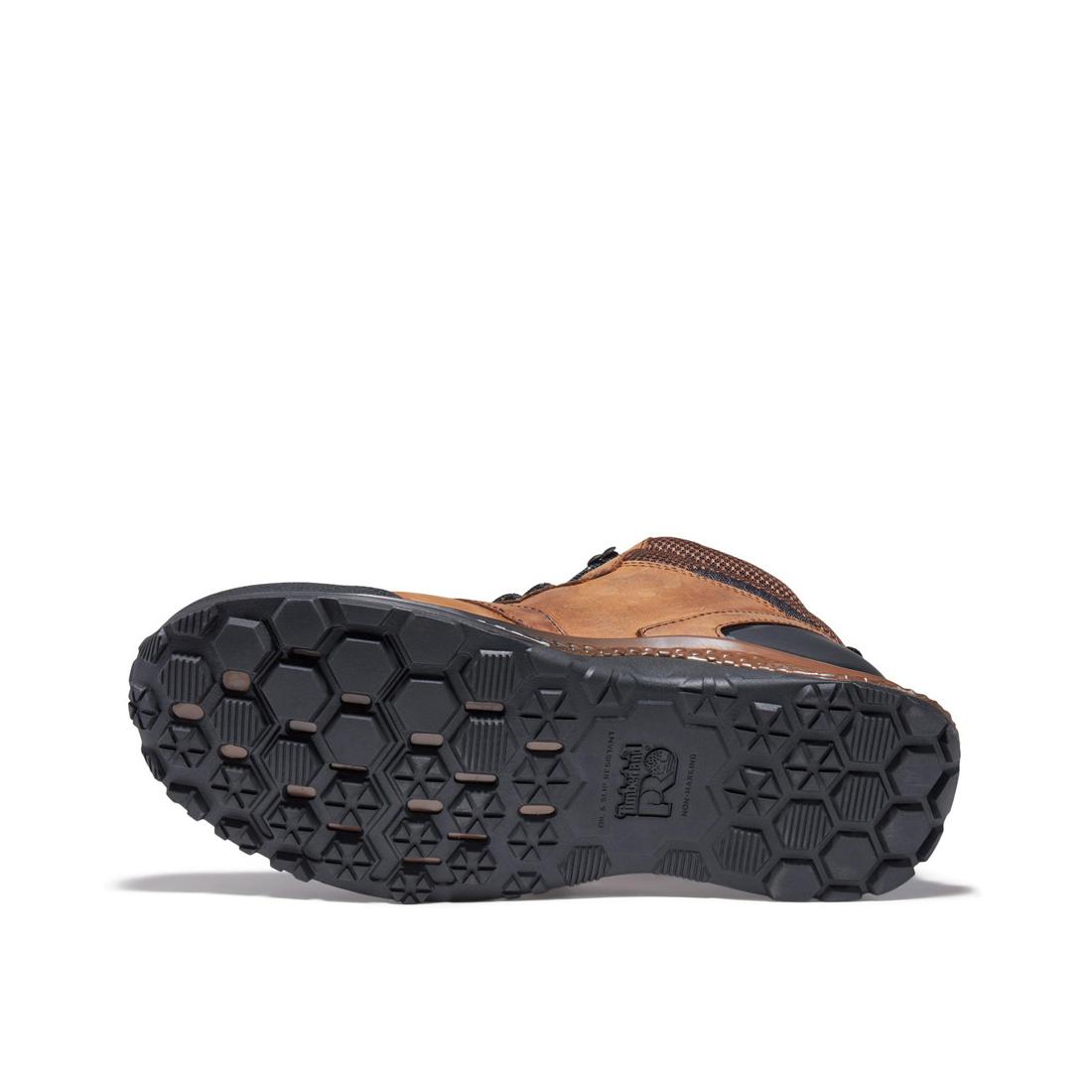 Reaxion Soft Toe Waterproof Work Boots for Men - Lightweight Brown Safety Shoes for Construction, Hiking & Outdoor Activities
