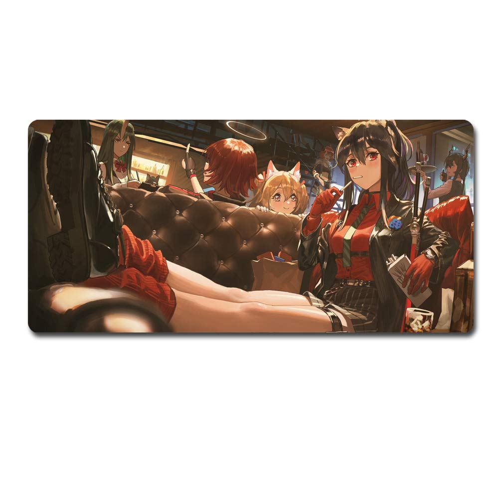 Arknights Anime Gaming Mouse Pad - XXL Large Desk Mat (90x40cm) for PC, Keyboard & Mouse | Non-Slip Surface for Gamers & Office Use