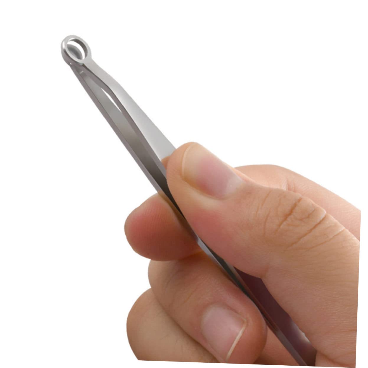 1pc Stainless Steel Nose Hair Scissors & Eyelash Tweezers Set - Precision Nose Hair Trimmer & Eyebrow Grooming Tool for Men's Grooming Kit, Travel & Personal Care (Silver)