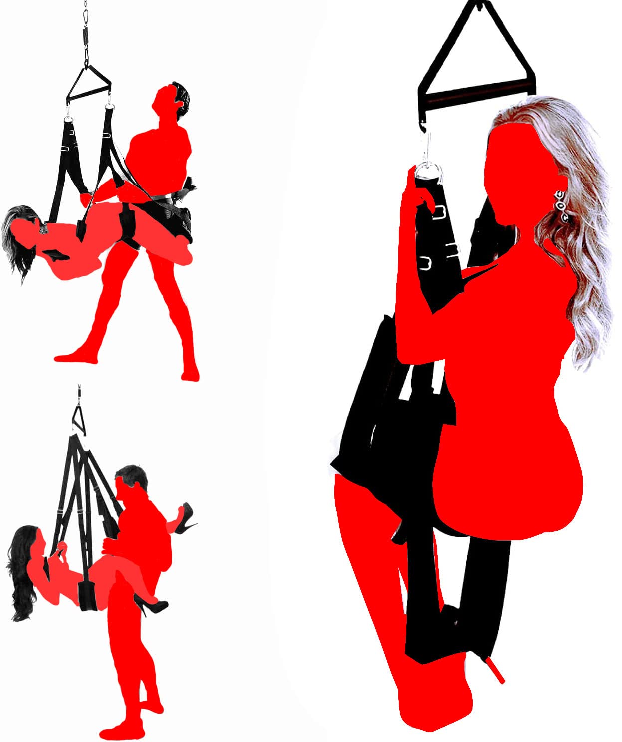 Premium Adult Sex Swing for Couples - Heavy Duty BDSM Bondage Swing with Adjustable Straps, Ceiling Mount for Bedroom - Perfect for Spicing Up Romance, Yoga, and Intimate Workouts