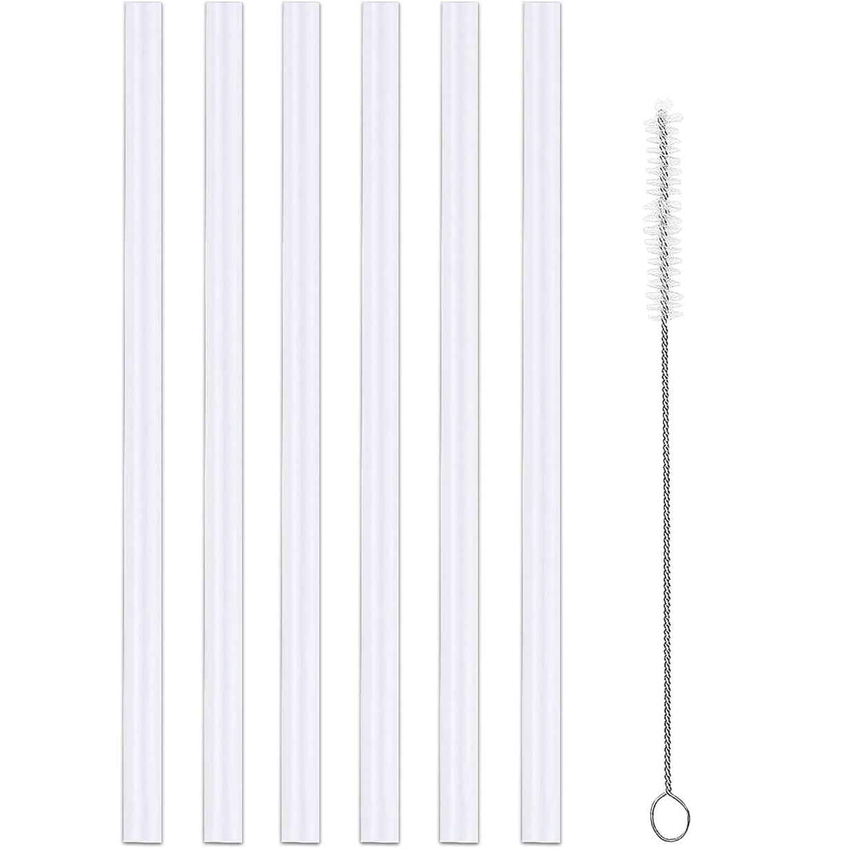 6-Pack BPA-Free Replacement Straws for Hydro Flask Wide Mouth Bottle (32 oz) - Compatible with Hydroflask Straw Lid, Includes Cleaning Brush - Perfect for Hiking, Gym & Outdoor Activities