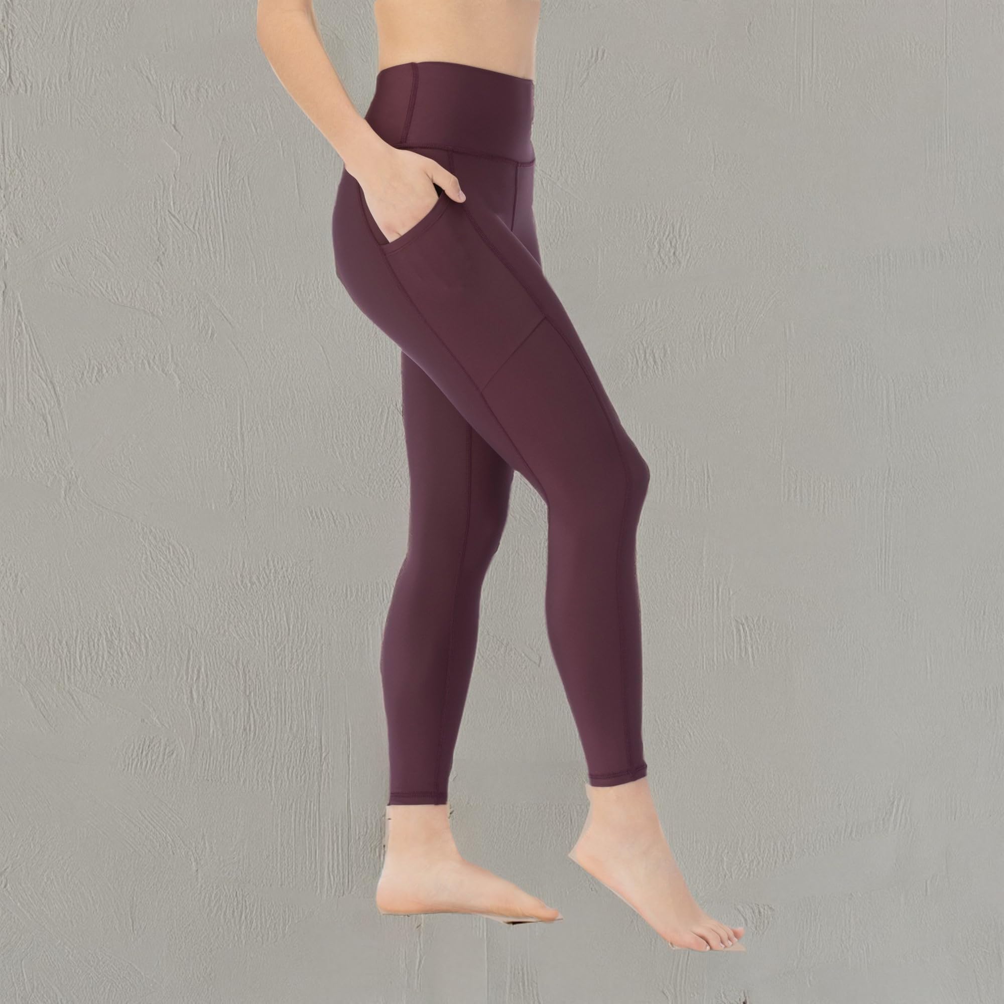 KADI High Waisted Yoga Pants for Women - 7/8 Length Workout Leggings with Pockets & Tummy Control - High Compression Fitness Pants for Yoga, Running & Gym