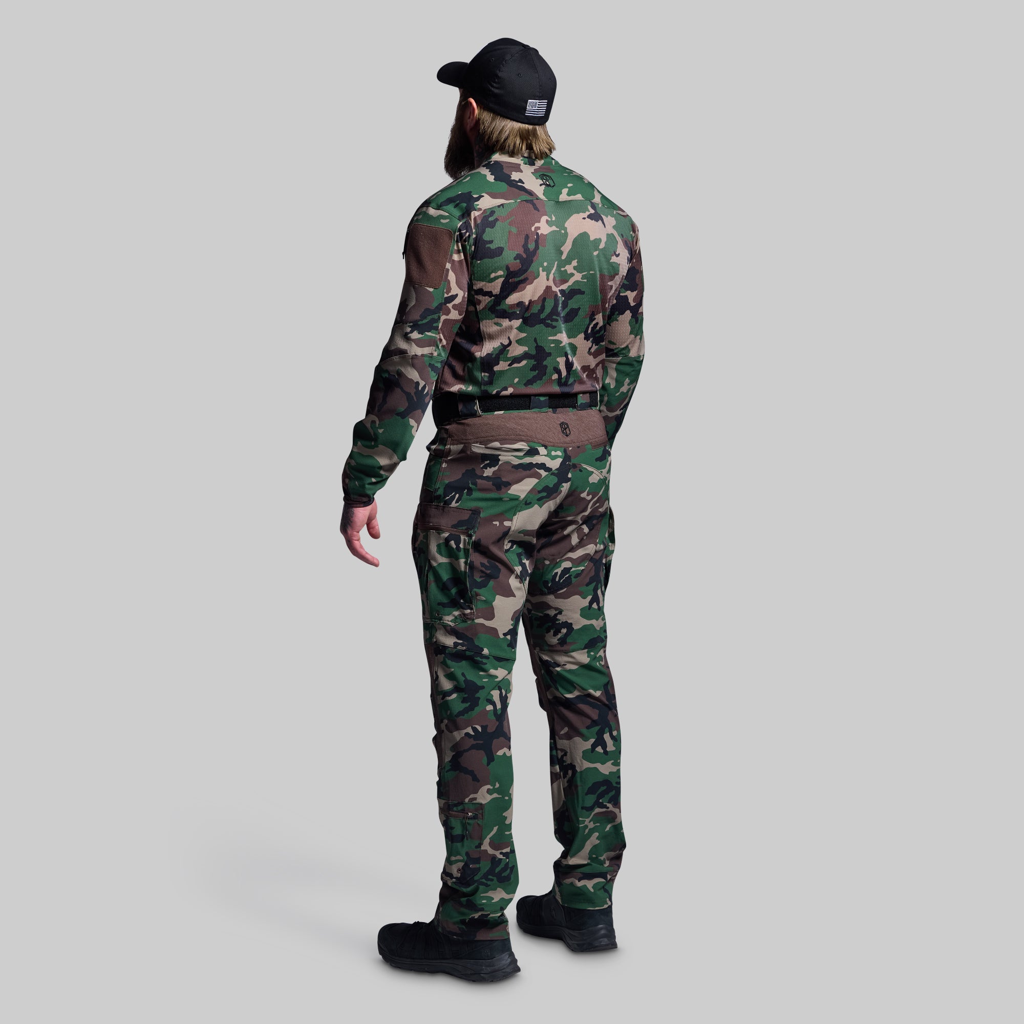 Long Sleeve Op Top Pro (Woodland Camo) - Tactical Performance Shirt for Outdoor Adventures, Hunting & Airsoft | Durable & Comfortable
