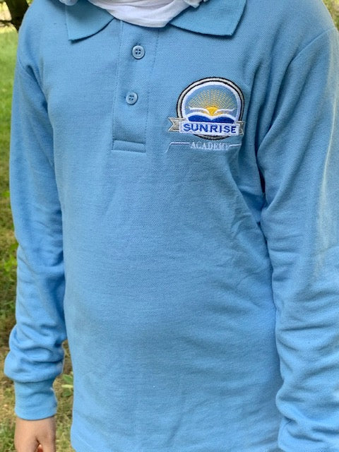 Blue Long Sleeve Polo Shirt for Men - Comfortable Cotton Casual Wear - Perfect for Office, Golf & Outdoor Activities