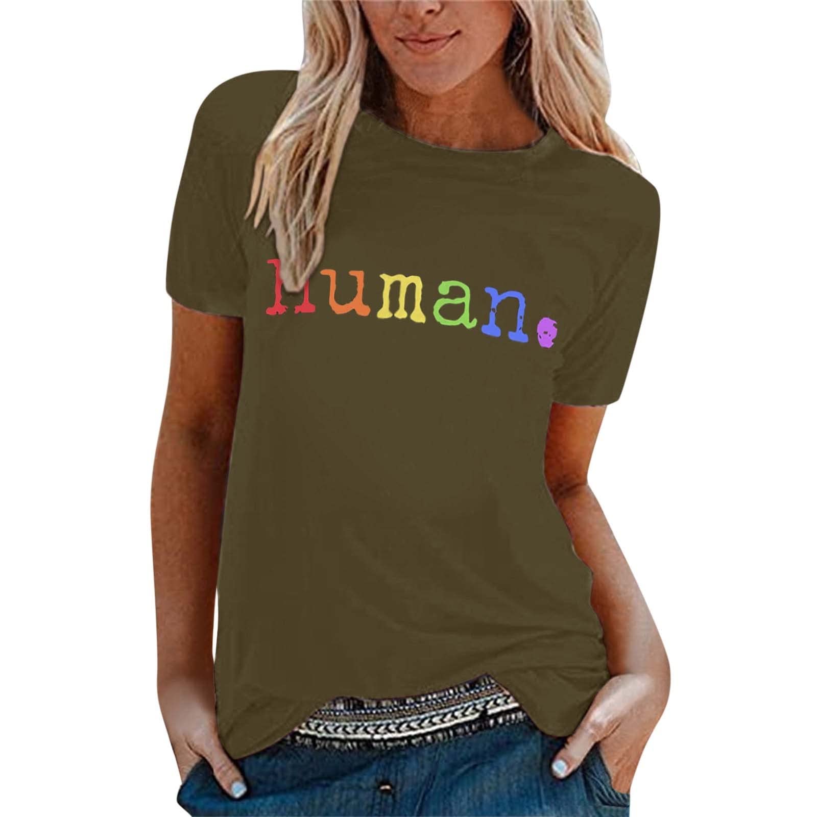 Funny Women's T-Shirts - Casual Short Sleeve Cute Everyday Tops with Solid Colors & Unique Patterns | Perfect for Casual Outings, Weekend Wear & Gift Giving