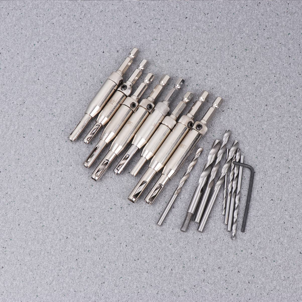 DOITOOL HSS Countersink Drill Bit Set - 8 Sizes Hex Shank for Chipboard, Particle Board & Hinge Installation - Perfect for Woodworking, Cabinetry & DIY Projects