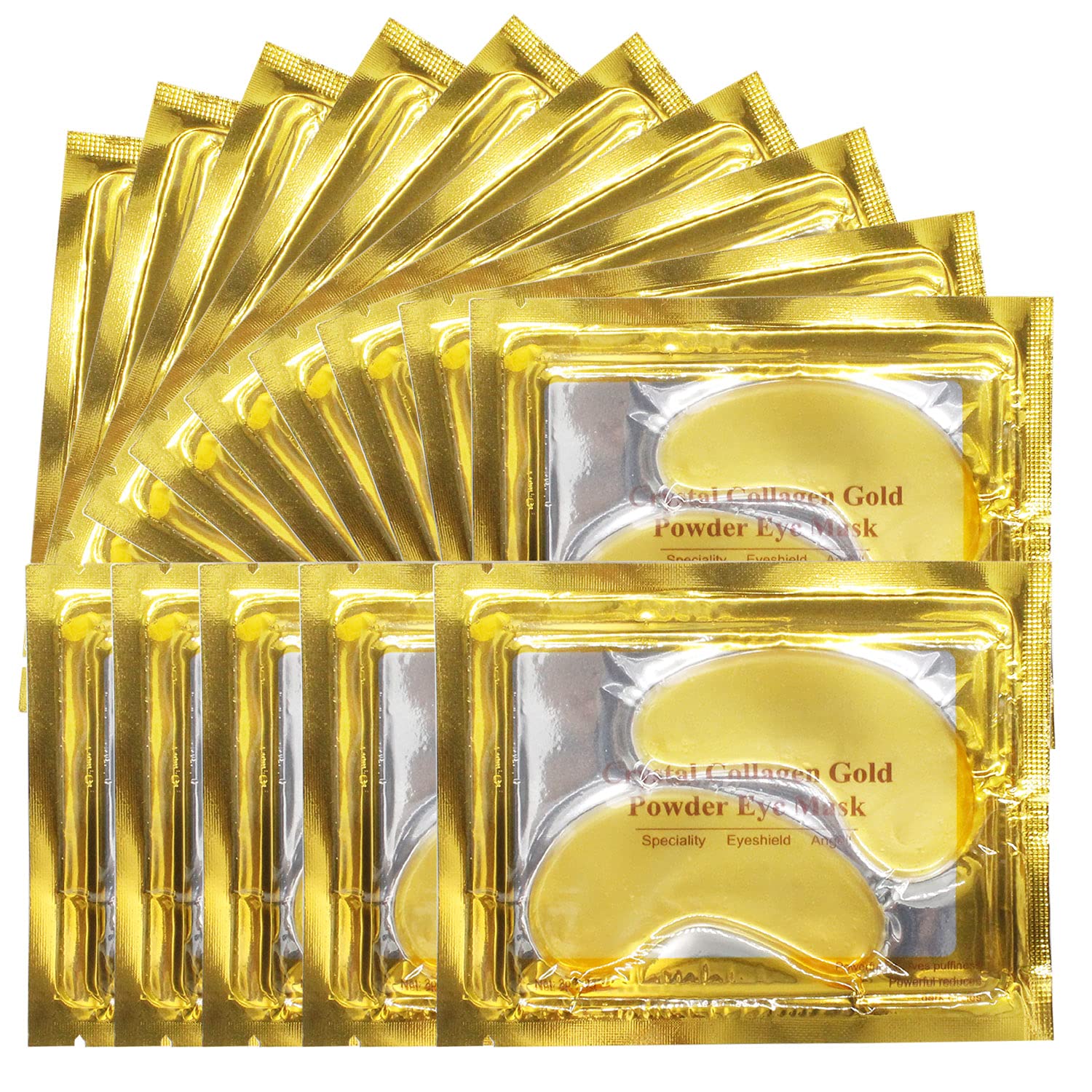 24K Gold Eye Treatment Masks 25 Pairs - Anti-Wrinkle & Dark Circle Therapy with Hyaluronic Acid, Under Eye Gel Pads for Puffiness & Firming - Hydrating Eye Care for Day & Night Use, Perfect for Spa, Travel & Home Skincare Routine