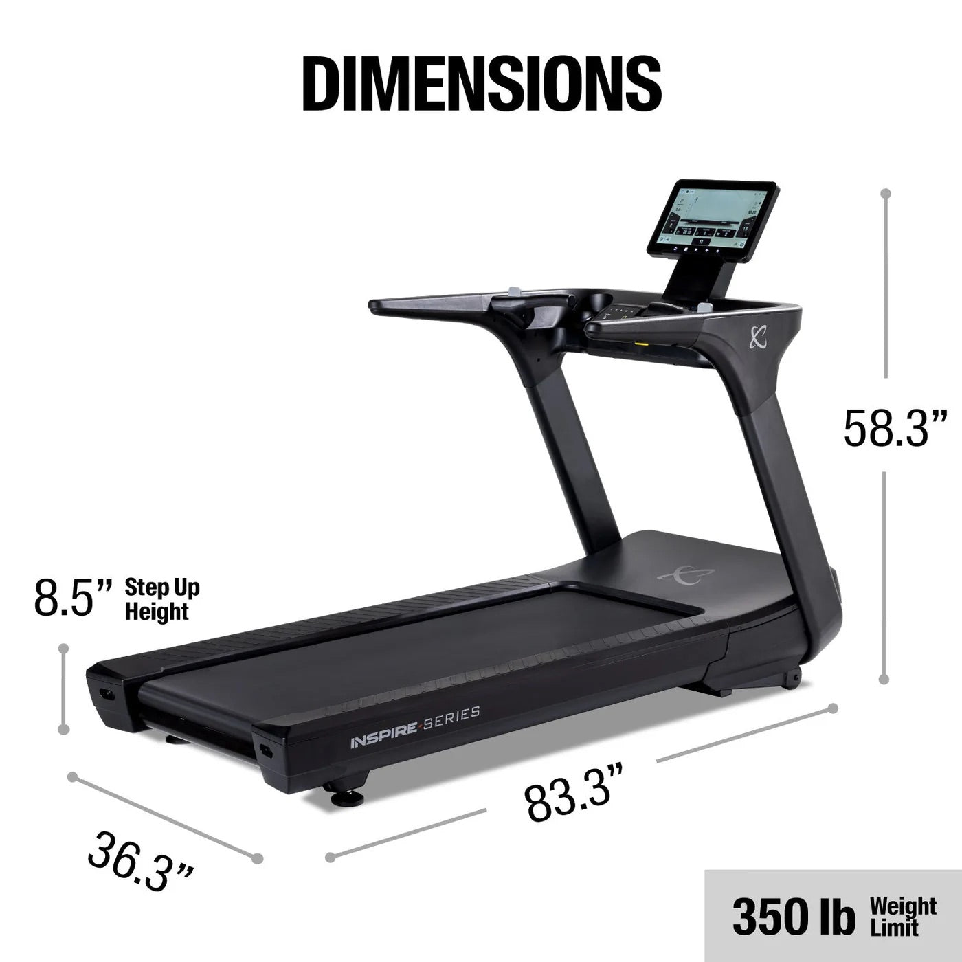 Inspire Series T7S Treadmill - Foldable Electric Running Machine with LCD Display for Home Gym & Cardio Workout - Perfect for Small Spaces & Indoor Fitness Training