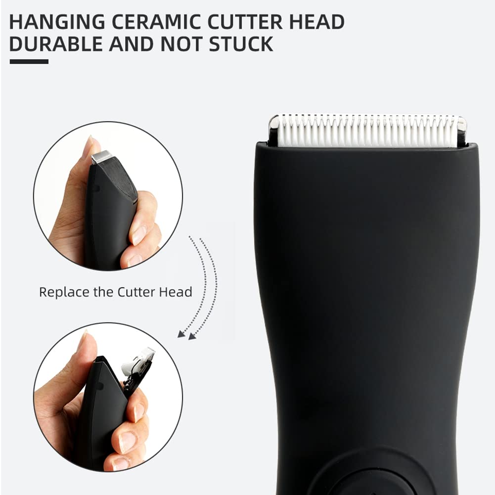Men's Electric Body Hair Trimmer - Waterproof Beard Trimmer for Face, Balls & Bikini Area | Painless Hair Removal for Men & Women | Perfect for Travel, Gym & Home Use