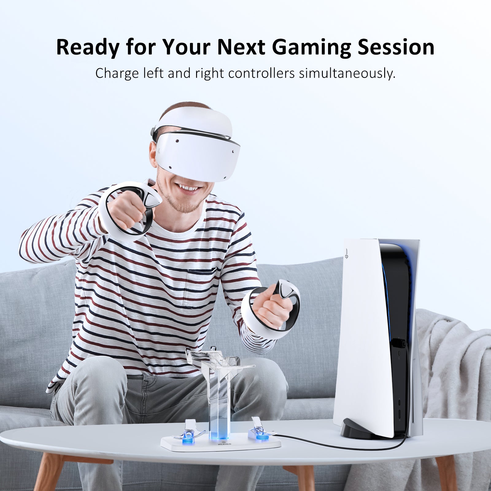 NexiGo PSVR2 Controller Charging Dock - Fast Charging Station for PlayStation VR2 Controllers - Perfect for Gaming, VR Entertainment & Long Play Sessions