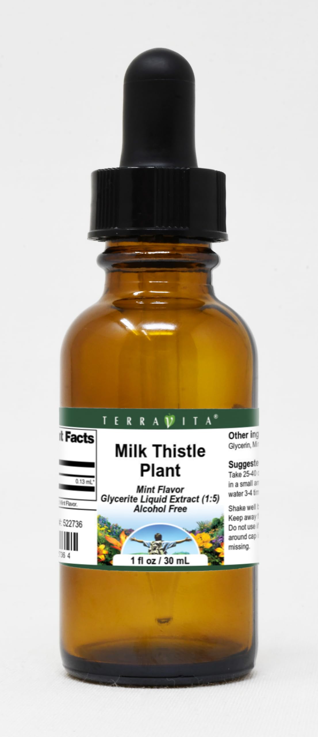 Organic Milk Thistle Extract Liquid Drops (1:5 Ratio) - Natural Mint Flavor, 1 oz Bottle - Liver Support & Detox Supplement - Perfect for Daily Wellness Routine & Herbal Tea Enhancement