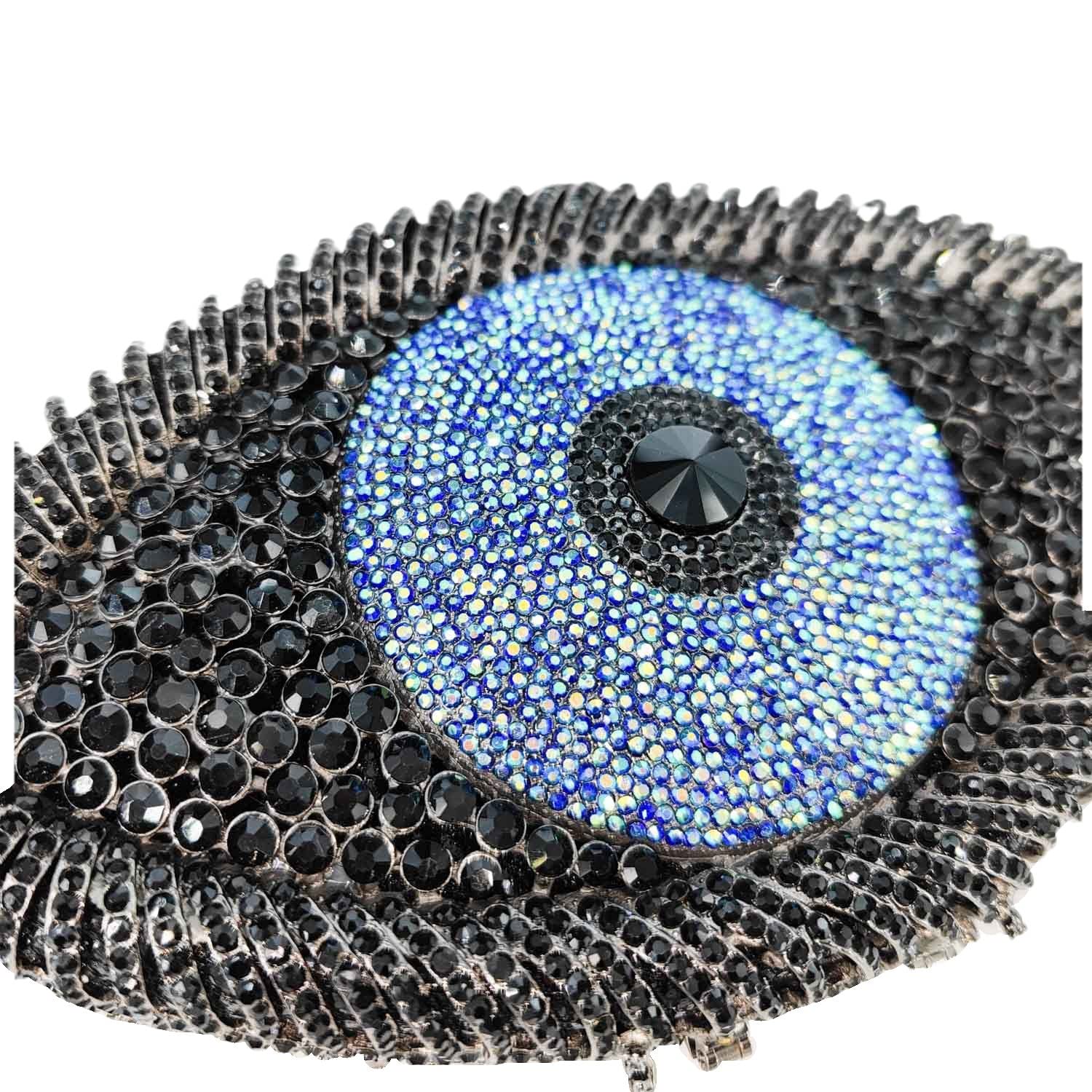 FGG Evil Eye Crystal Clutch Bag for Women - Rhinestone Evening Purse for Wedding, Party & Prom - Mini Handbag for Special Occasions & Night Out
