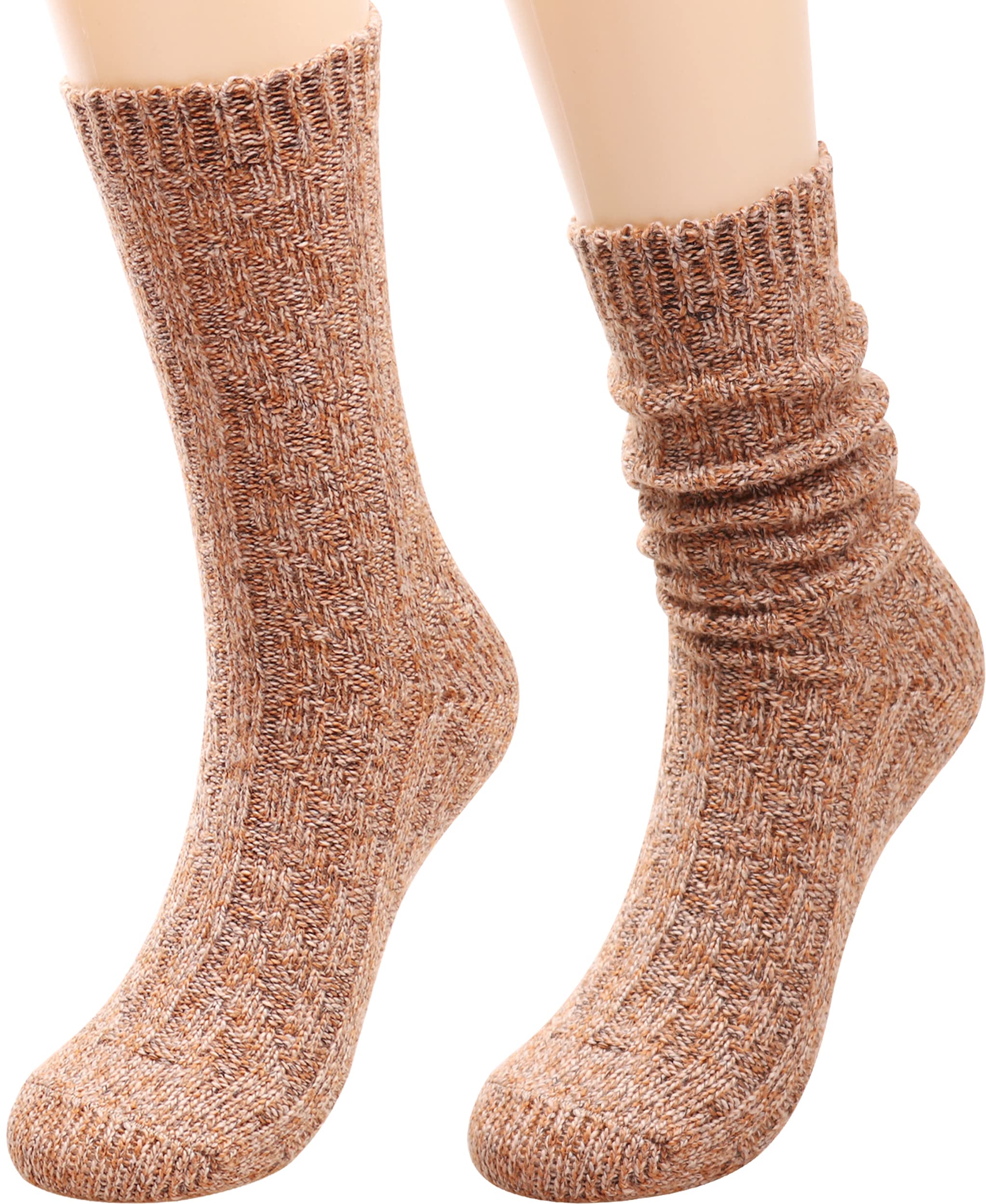 TINTAO Women's Cotton Knit Crew Socks - Thick Warm Wool Slouch Socks for Women (Size 5-10) - Perfect for Winter, Home, Office & Gift Giving #W502