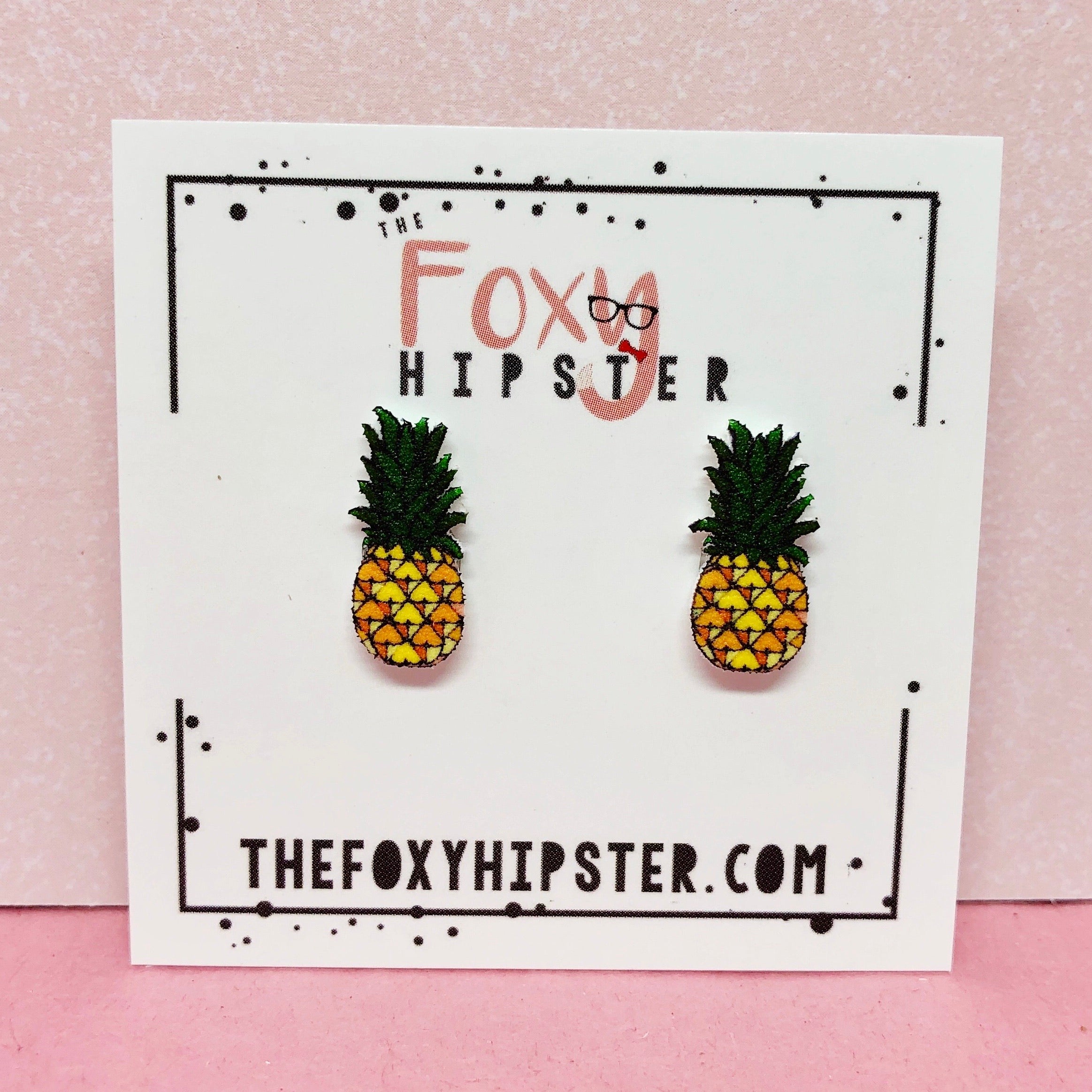 Pineapple Stud Earrings for Women - 14K Gold Plated Cute Fruit Jewelry - Perfect for Summer, Beach, and Vacation Outfits