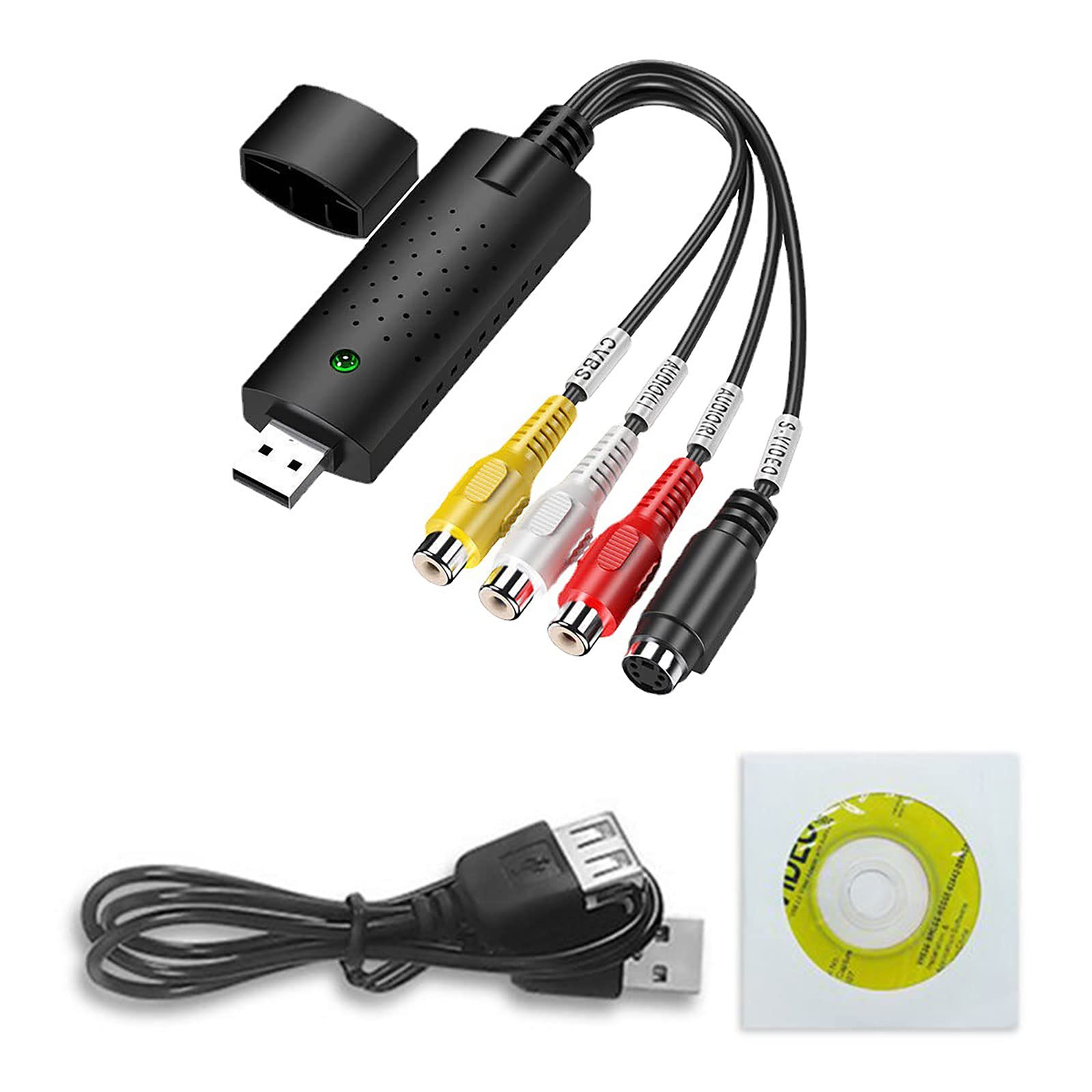 Rehomy USB 2.0 VHS to Digital Converter - Video Capture Card for PC, Convert Analog Video to Digital - Perfect for Home Movies, VHS Tapes & Camcorder Videos