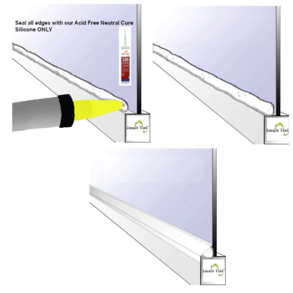 Smart Tint Part #21868: Smart Film Bus Bar Trim Kit - White or Black for Windows, Doors & Glass Partitions | DIY Privacy Solution for Home & Office