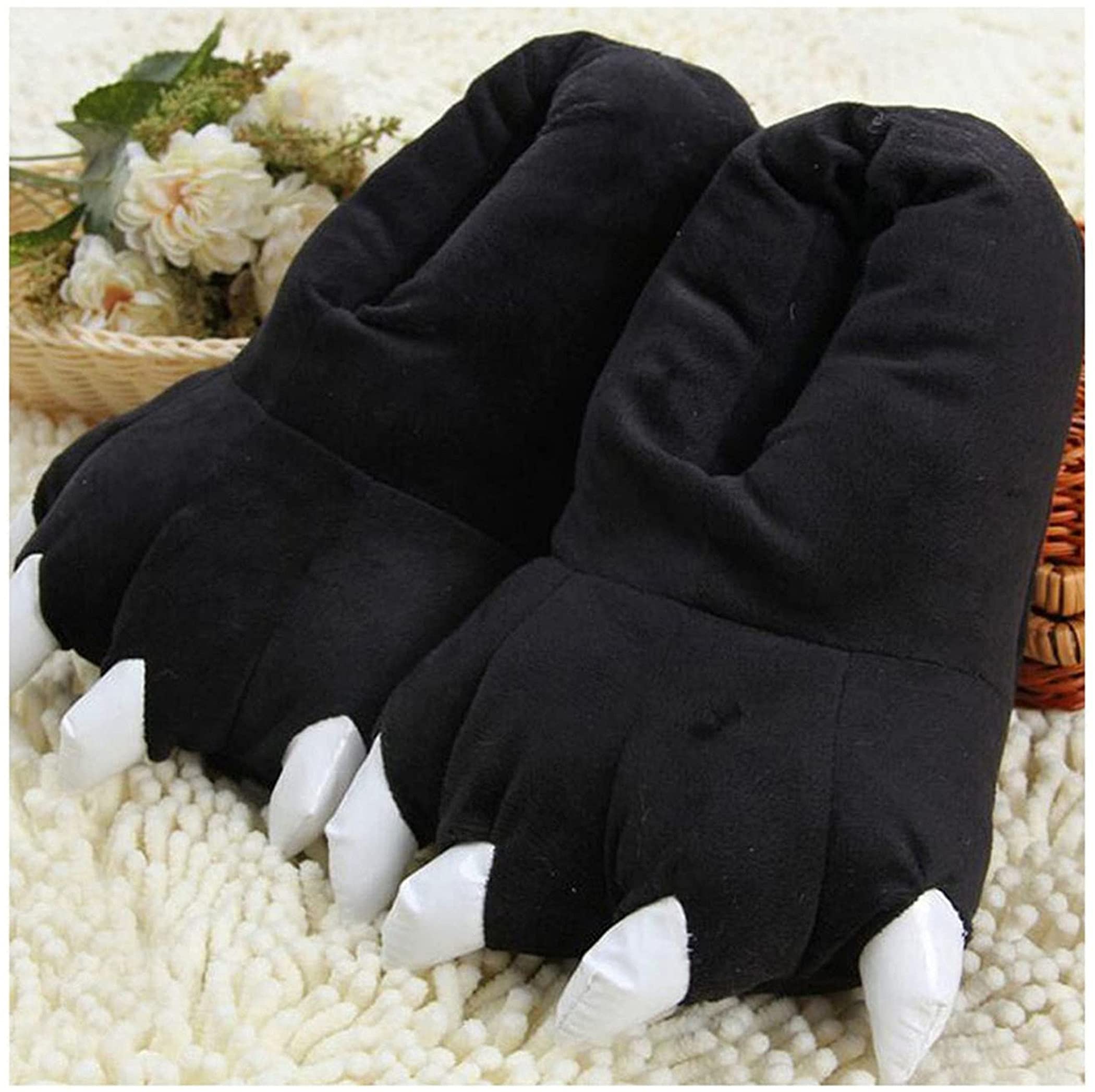 YILANLAN Unisex Plush Animal Paw Slippers - Dinosaur Claw Fuzzy Warm House Shoes for Men & Women | Cozy Indoor/Outdoor Wear for Winter, Home, Parties & Gifts