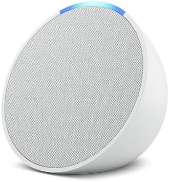 Echo Pop Smart Speaker Bundle with Glacier White Finish - Includes Amazon Sleeve & Hearts Faceplate | Perfect for Home, Office & Dorm Room | Alexa Enabled for Music, Smart Home Control & More