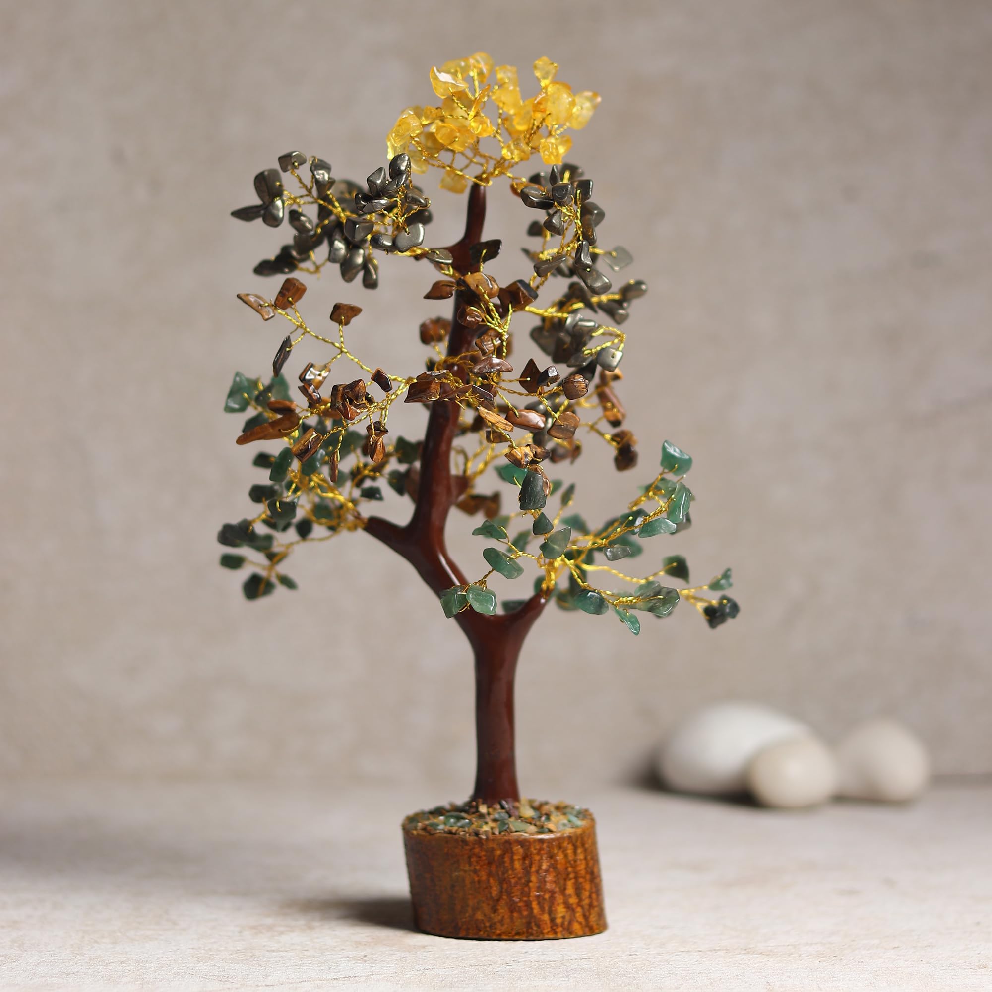 Money Abundance Bonsai Tree - Feng Shui Crystal Tree of Life for Wealth, Prosperity & Good Luck - Positive Energy Healing Crystals Decor - Spiritual Gift for Home, Office & Meditation Space