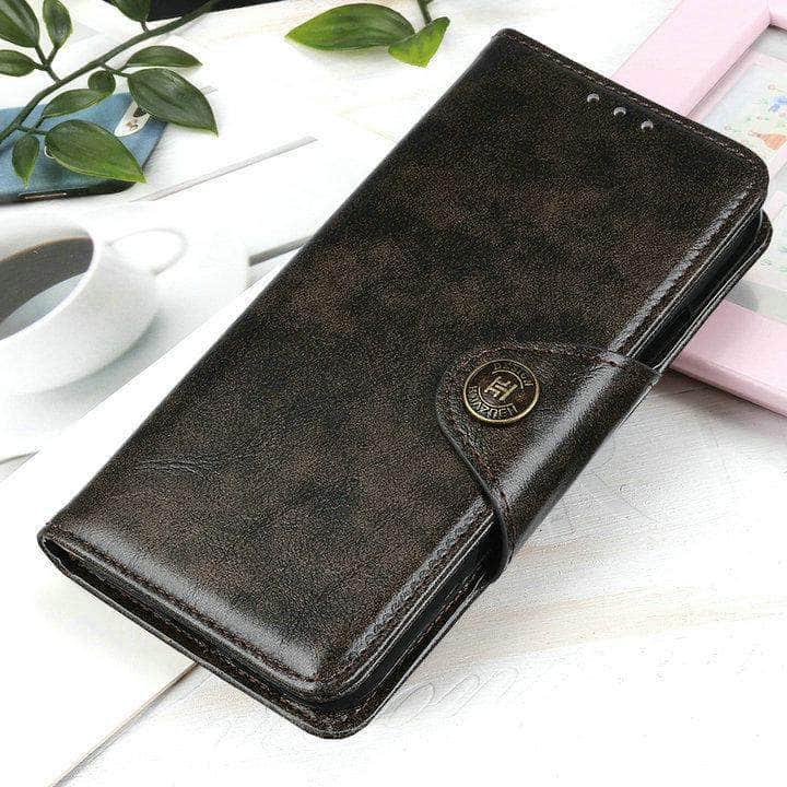 Premium Leather Wallet Card Holder for iPhone 12 Pro Max & Mini - Slim RFID Blocking Phone Case with 3 Card Slots | Perfect for Everyday Use, Travel & Contactless Payments