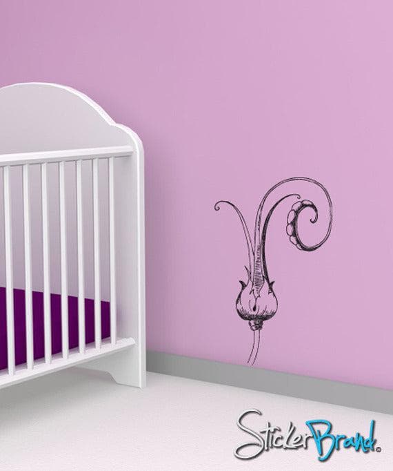 Floral Vinyl Wall Decal Sticker - Flower Sprouting Design #796 - Perfect for Nursery, Bedroom & Home Decor