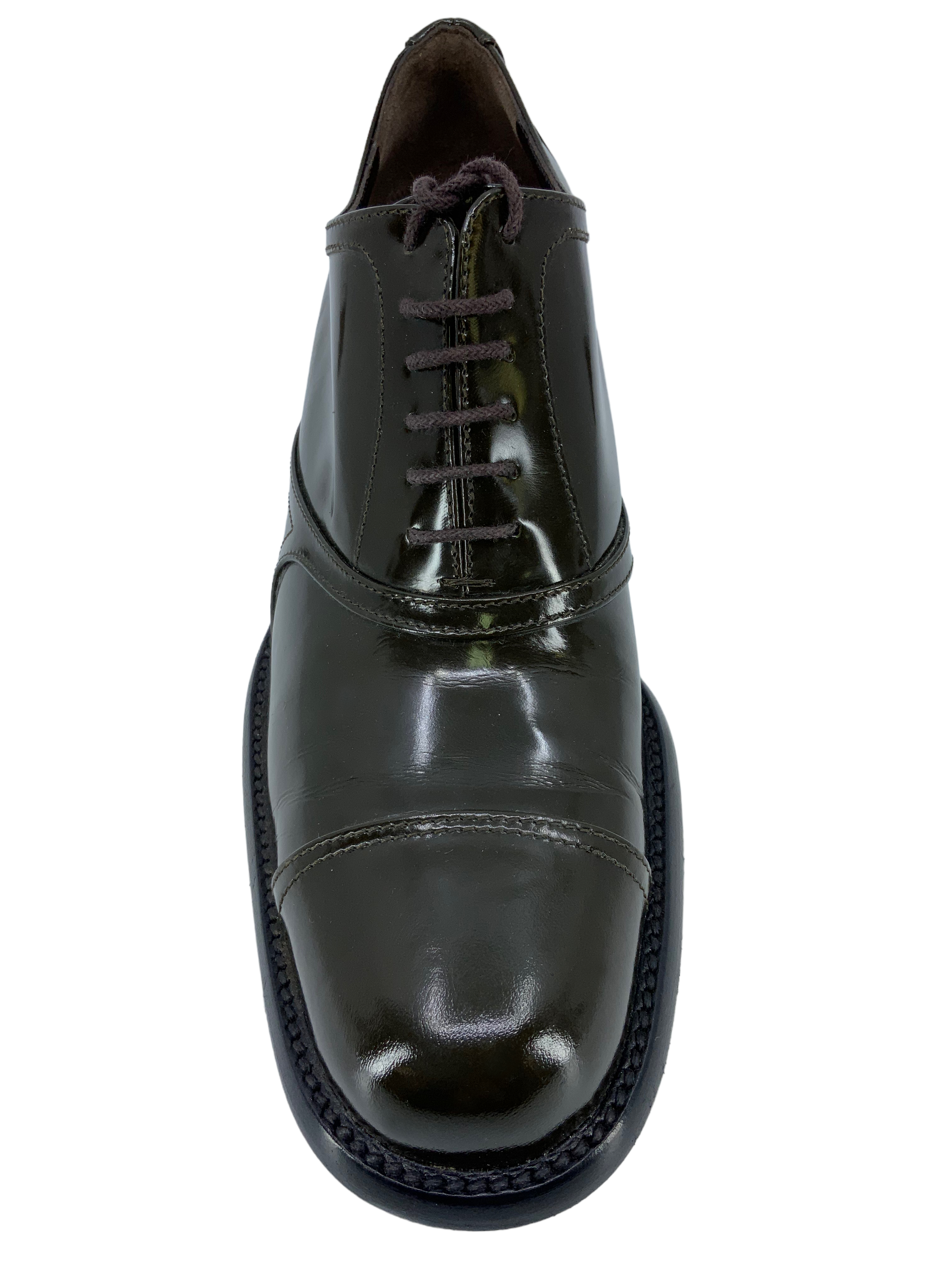 PRADA Leather Lace-Up Loafers Women's Size 7 - Classic Comfortable Dress Shoes for Office, Party & Formal Occasions