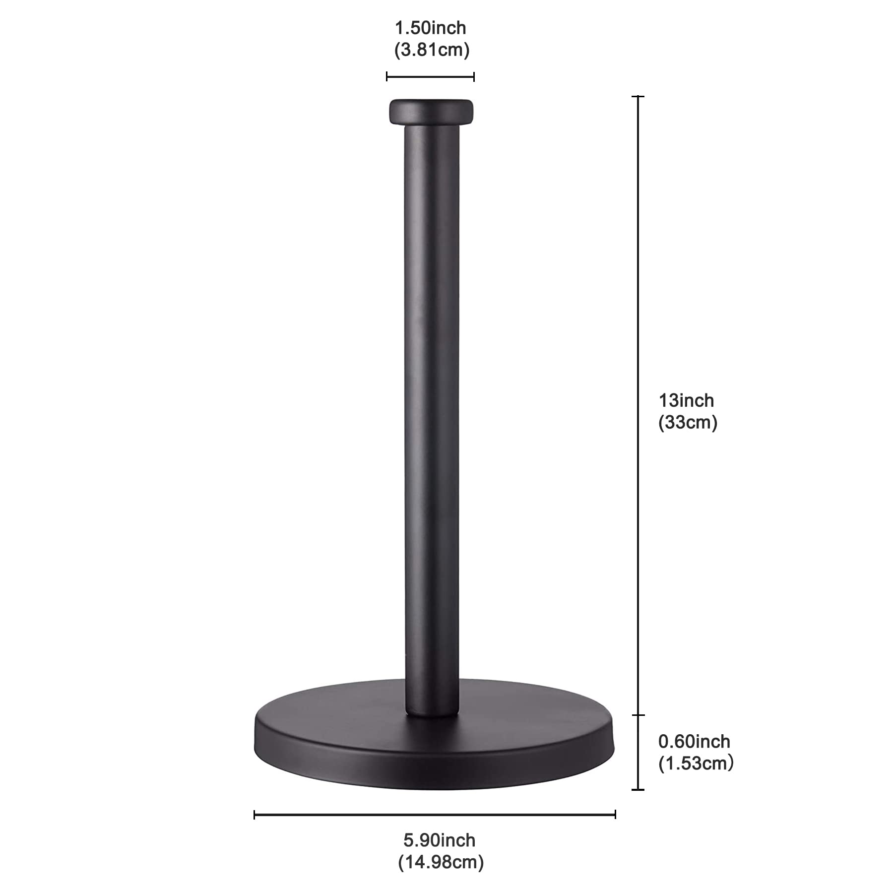 Stainless Steel Paper Towel Holder - Black Countertop Organizer for Kitchen & Bathroom | Durable & Stylish for Easy Access to Paper Towels