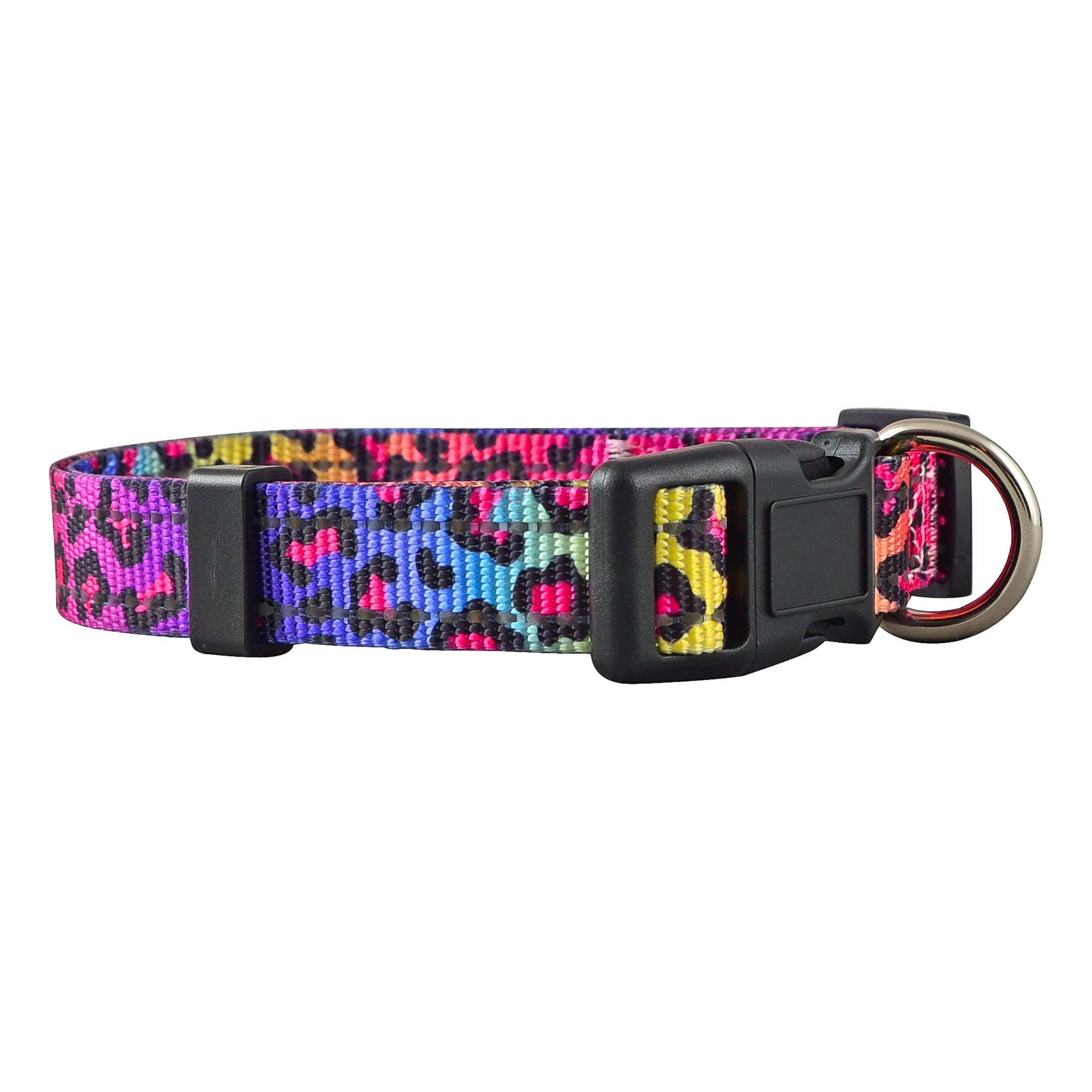 Native Pup Reflective Dog Collar - Small Leopard Print Adjustable Pet Collar for Night Safety Walking | Perfect for Small Dogs, Puppies & Outdoor Adventures