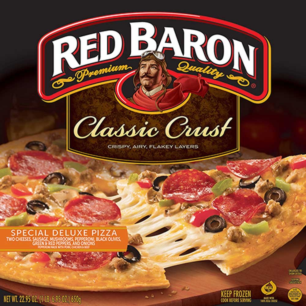 Red Baron Special Deluxe Classic Crust Frozen Pizza - 22.95 oz (Pack of 16) | Family Size, Party Snack & Quick Dinner Solution