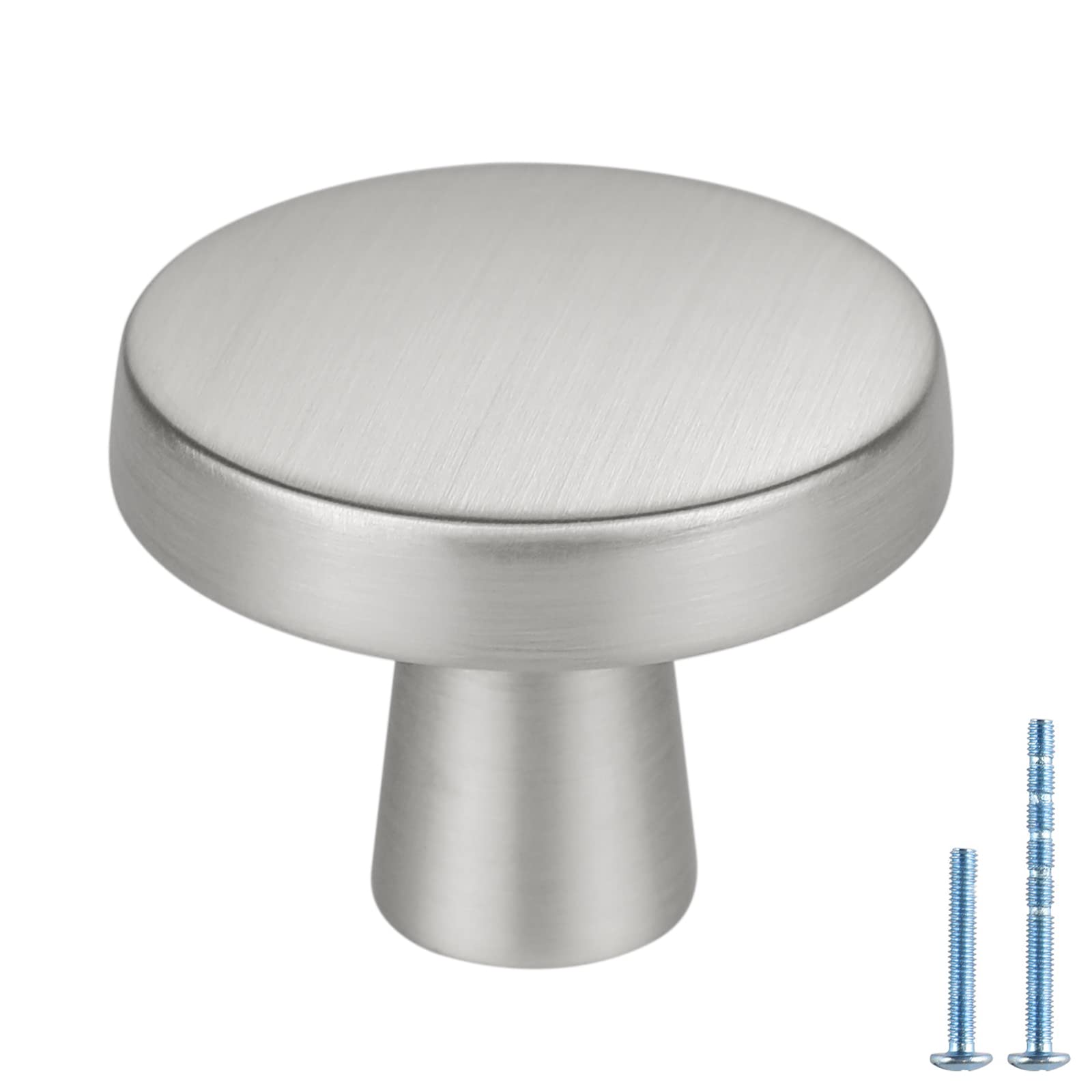 40 Pack Brushed Nickel Cabinet Knobs - Round Kitchen Drawer Handles - Zinc Alloy Hardware for Dresser, Desk & Cupboard - Perfect for Home Renovation & Furniture Upgrade