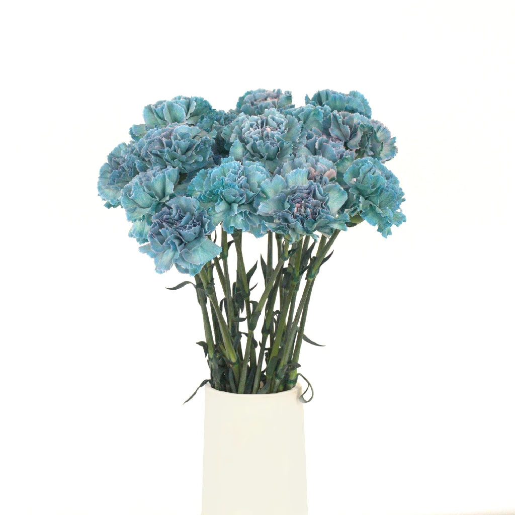 Pastel Blue Carnation Flowers - Artificial Silk Floral Arrangement for Home Decor, Wedding Centerpieces, and DIY Crafts