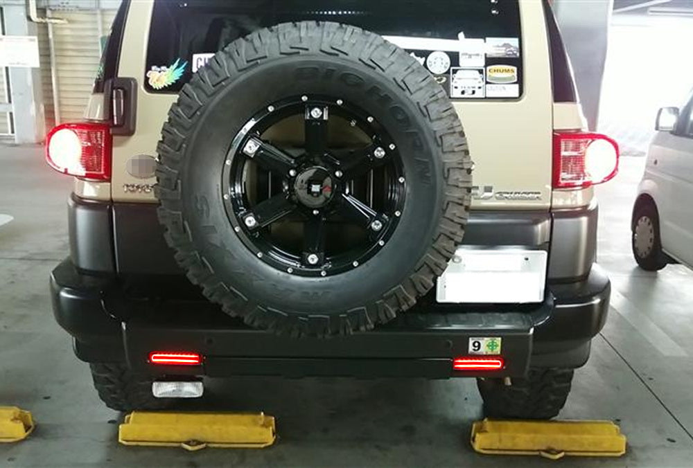 07-14 Toyota FJ Cruiser Dark Red LED Lower Bumper Reflector Lights - High Visibility Safety Lights for Off-Roading & Night Driving