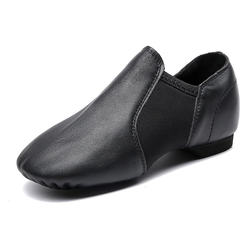 MSMAX Women's Leather Jazz Dance Shoes - Slip-On Ballroom & Practice Shoes for Dance Teaching, Performances & Training - Comfortable & Stylish for Ballet, Jazz, and Latin Dance
