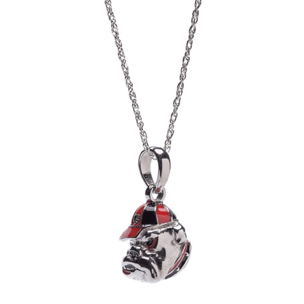 Georgia Bulldogs Jewelry - UGA Bulldog Charm Necklace with Austrian Crystal Beads, Hypoallergenic & Adjustable 16-20 Inches - Perfect Gift for Women, Fans & Alumni - Ideal for Game Days, Graduation & Special Occasions