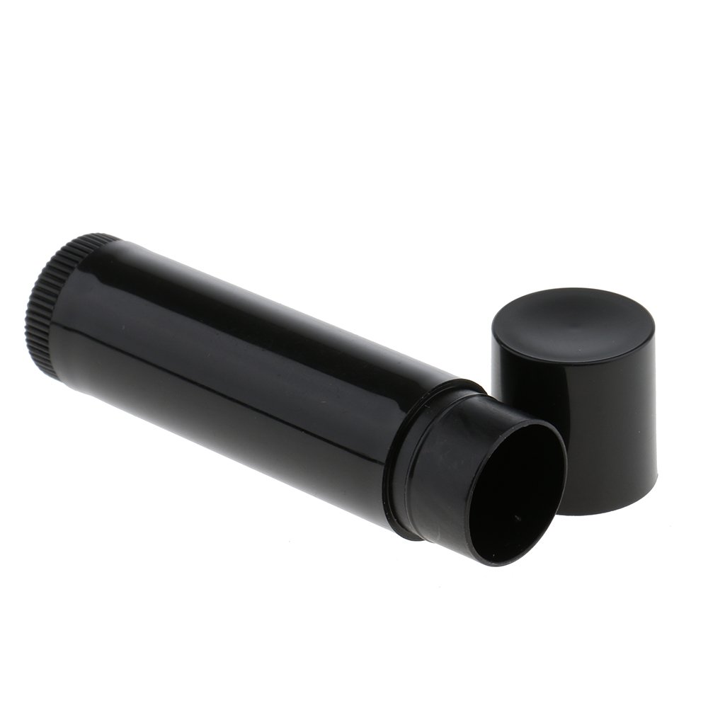VMS INDIA 10 Pack Empty Lip Balm Tubes - Refillable Cosmetic Containers for DIY Lipstick, Lip Gloss & Essential Oils - Travel-Friendly Black Lip Balm Bottles (Perfect for Homemade Beauty Products & Gifts)