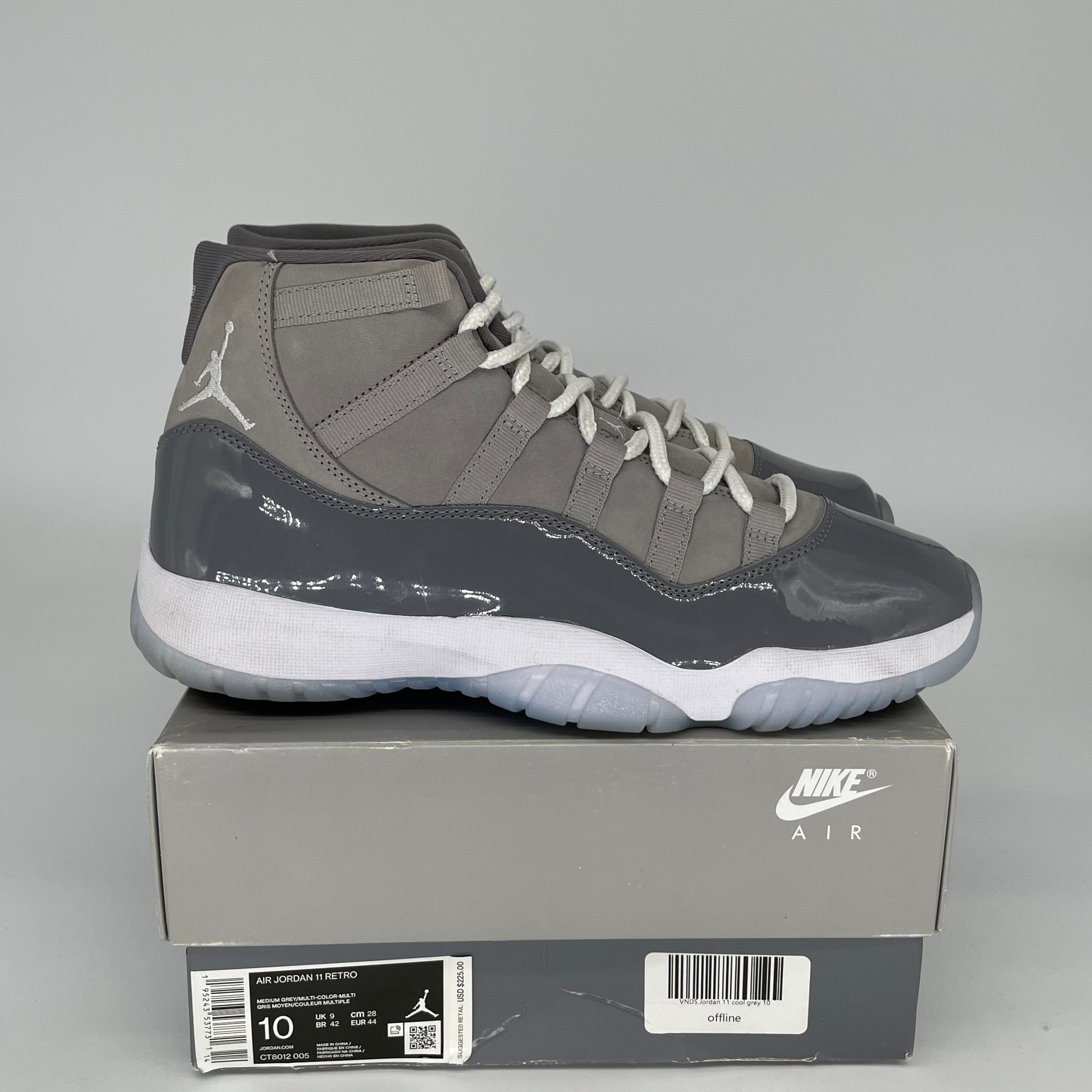 AIR JORDAN 11 Retro Cool Grey Basketball Shoes Men's Size 10 - CT8012-005 for Sneaker Collectors & Court Performance