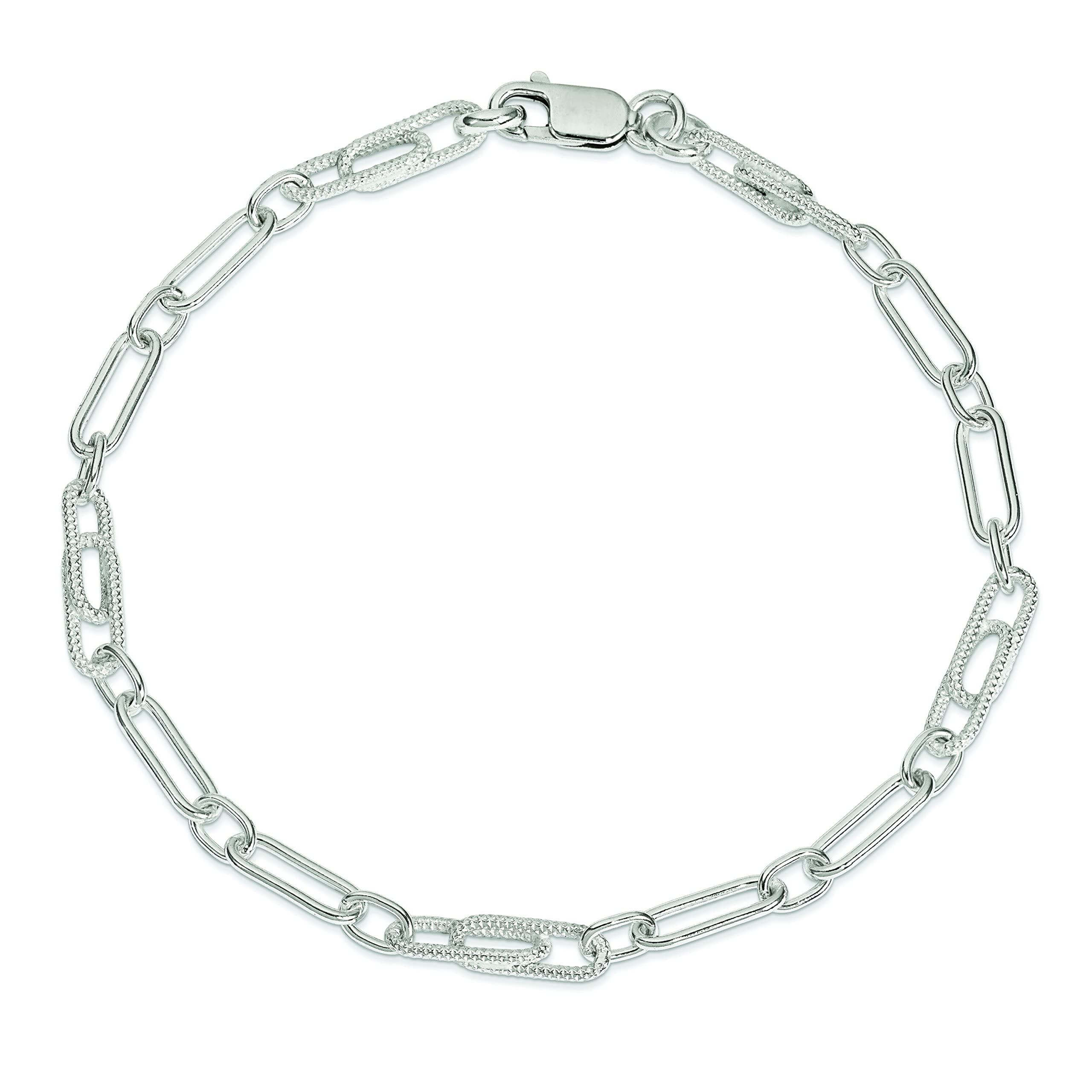FindingKing Sterling Silver Fancy Link Anklet Chain Jewelry 10