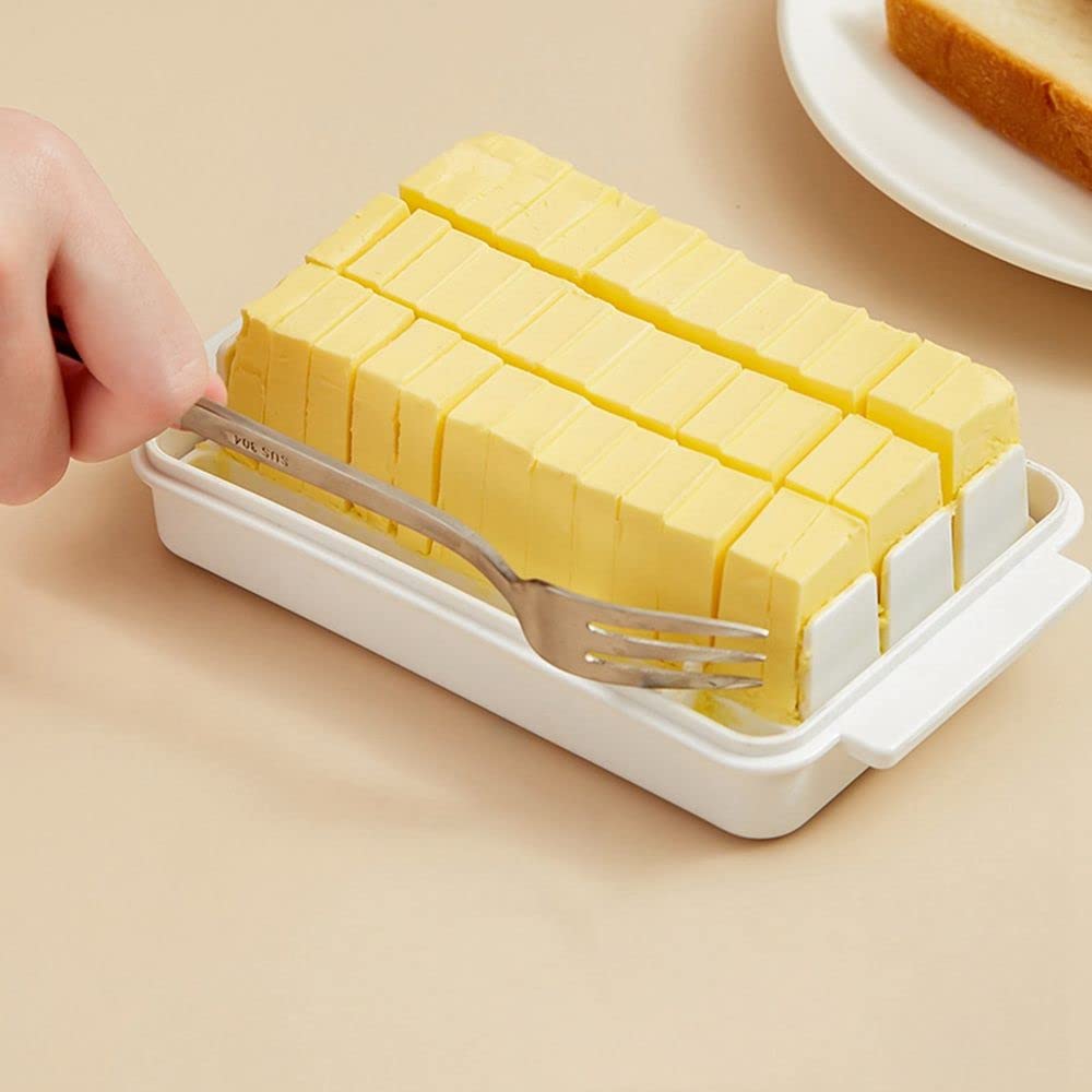 Japanese-Style Butter Cutter and Storage Box - Cheese Slicer with Lid, Airtight Butter Container for Freshness - Perfect for Kitchen, Baking, and Breakfast Table Use
